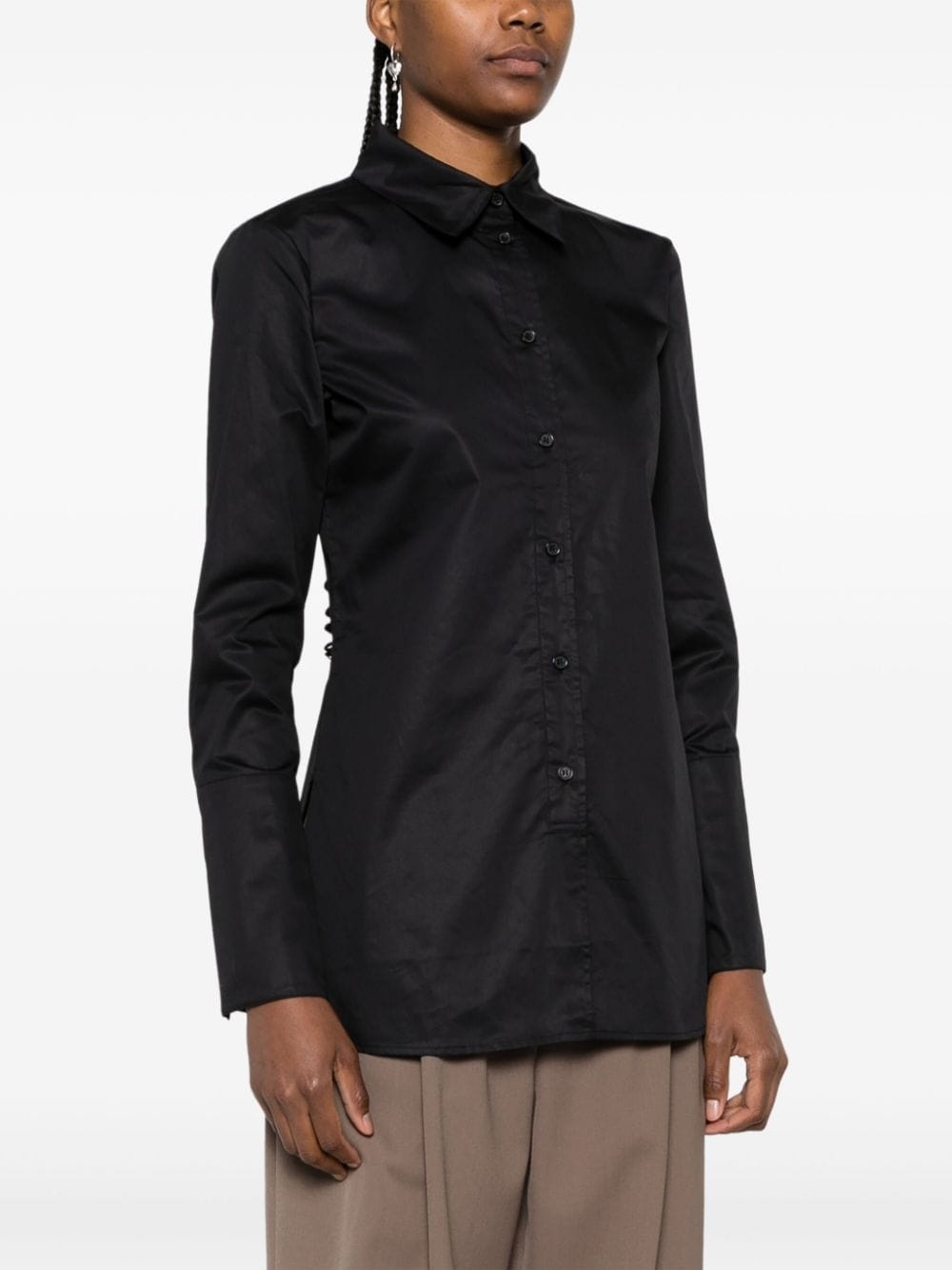 straight-point collar organic cotton shirt - 3