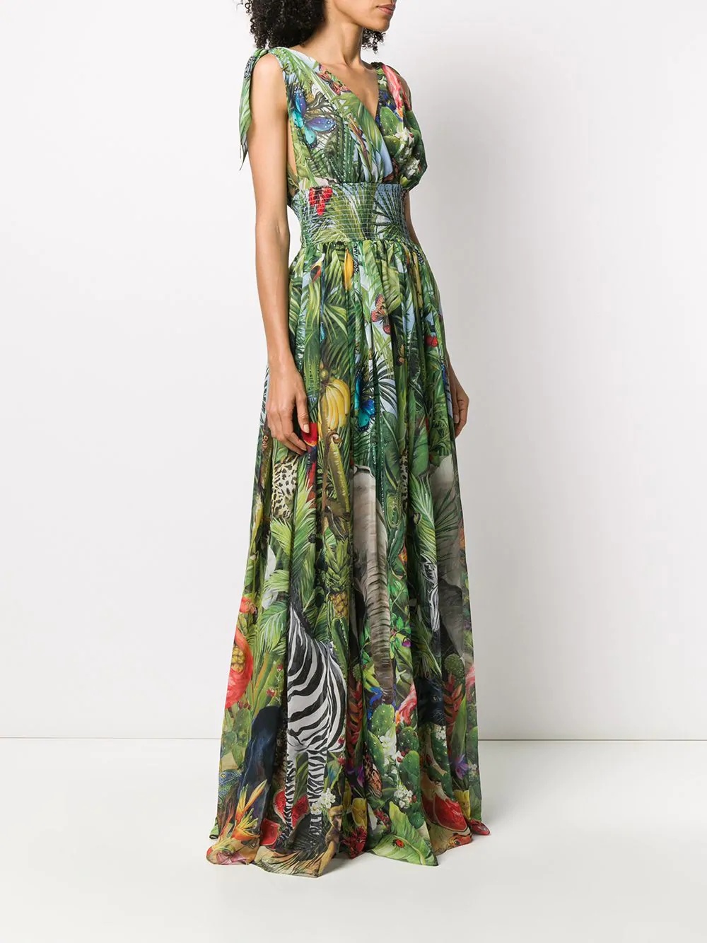 jungle-print long dress - 3