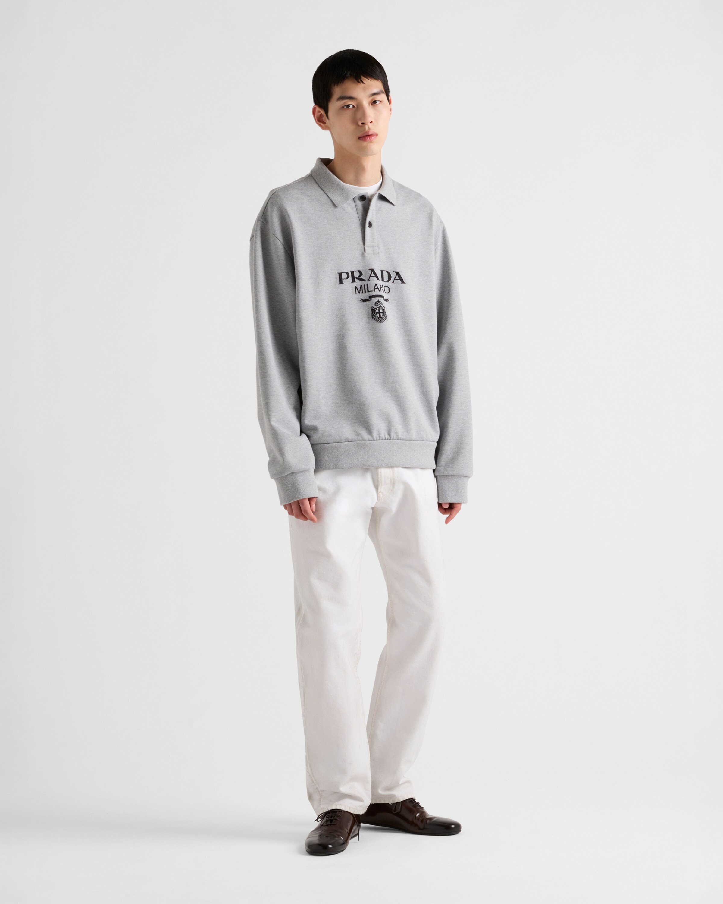 Long-sleeved cotton polo shirt - 2
