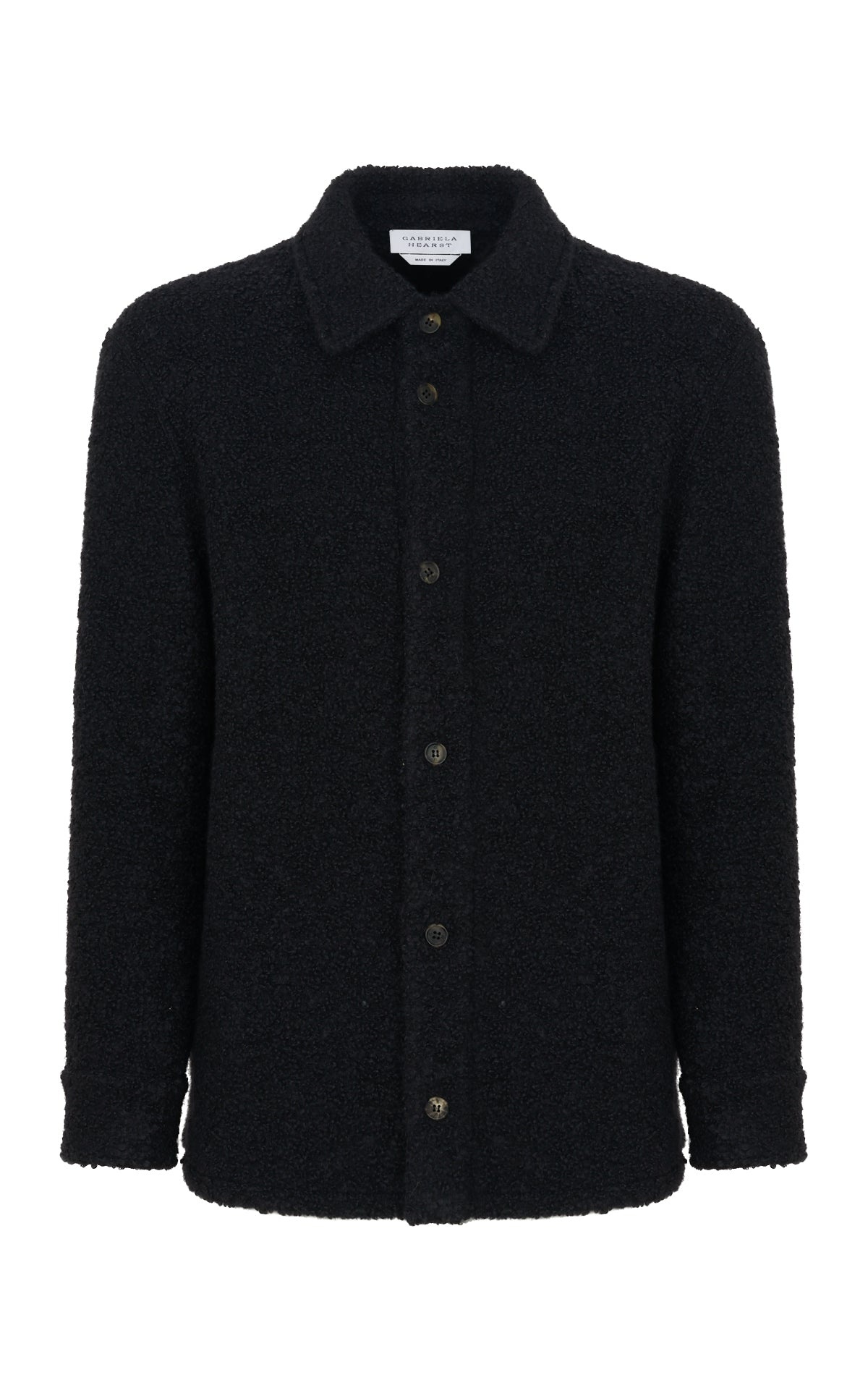 Drew Overshirt in Black Cashmere Boucle - 1