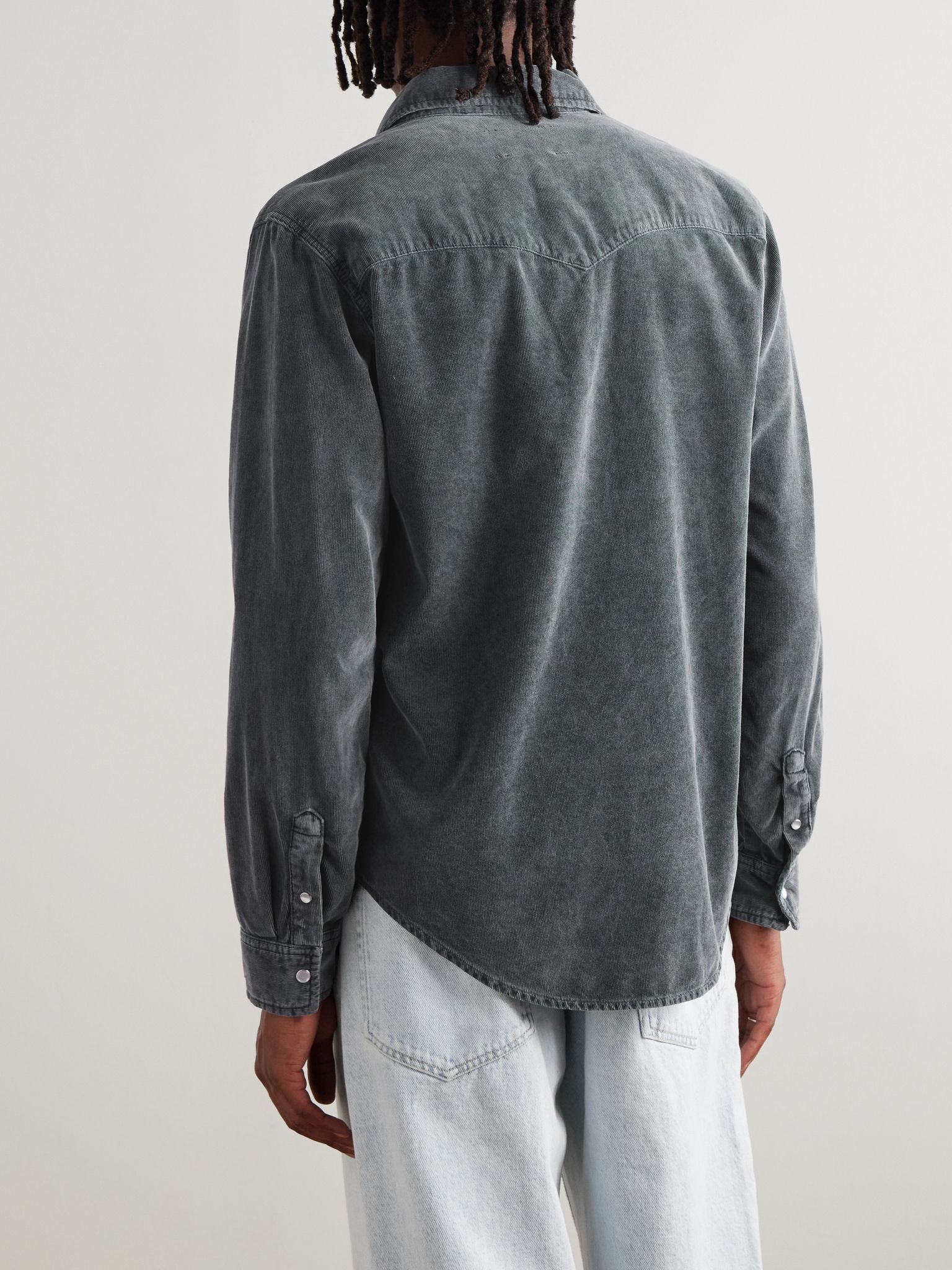 Vasco Cotton-Corduroy Shirt Black - 4