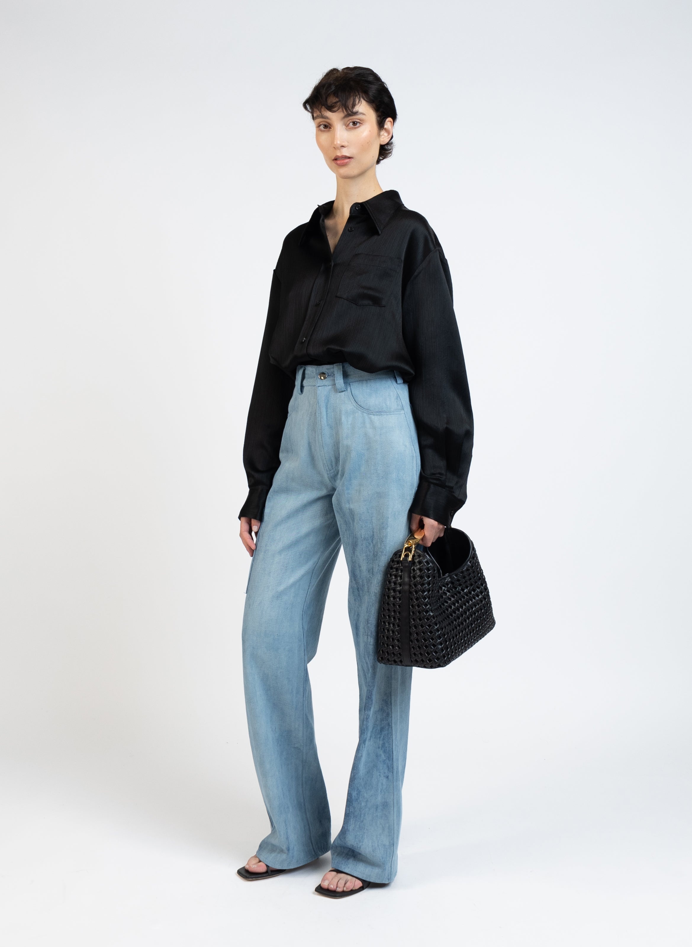 Straight shirt/Black - 4