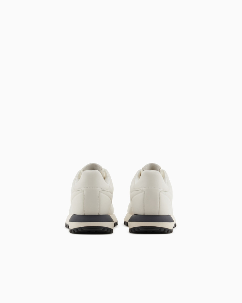 EMPORIO ARMANI LEATHER SNEAKERS WITH THERMOFORMED DETAILS outlook