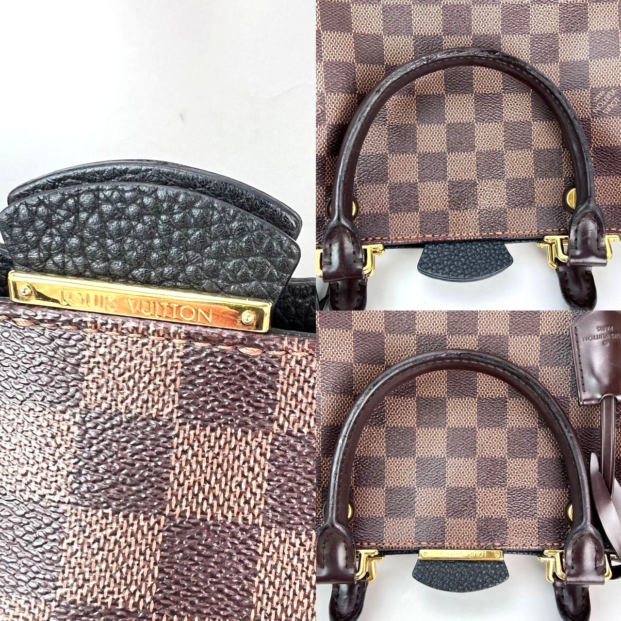Louis Vuitton Damier EbeneCuir Taurillon Brittany Black Shoulder Bag - 3