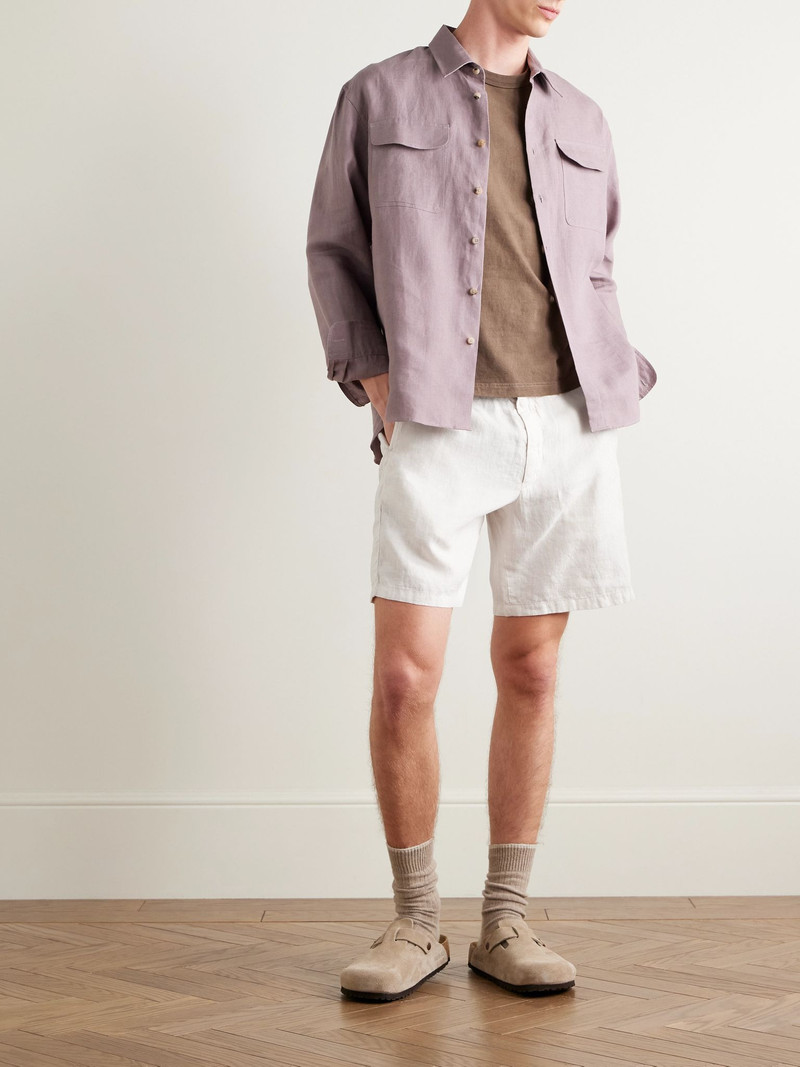 rag & bone Haydon Straight-Leg Linen Shorts Ecru outlook