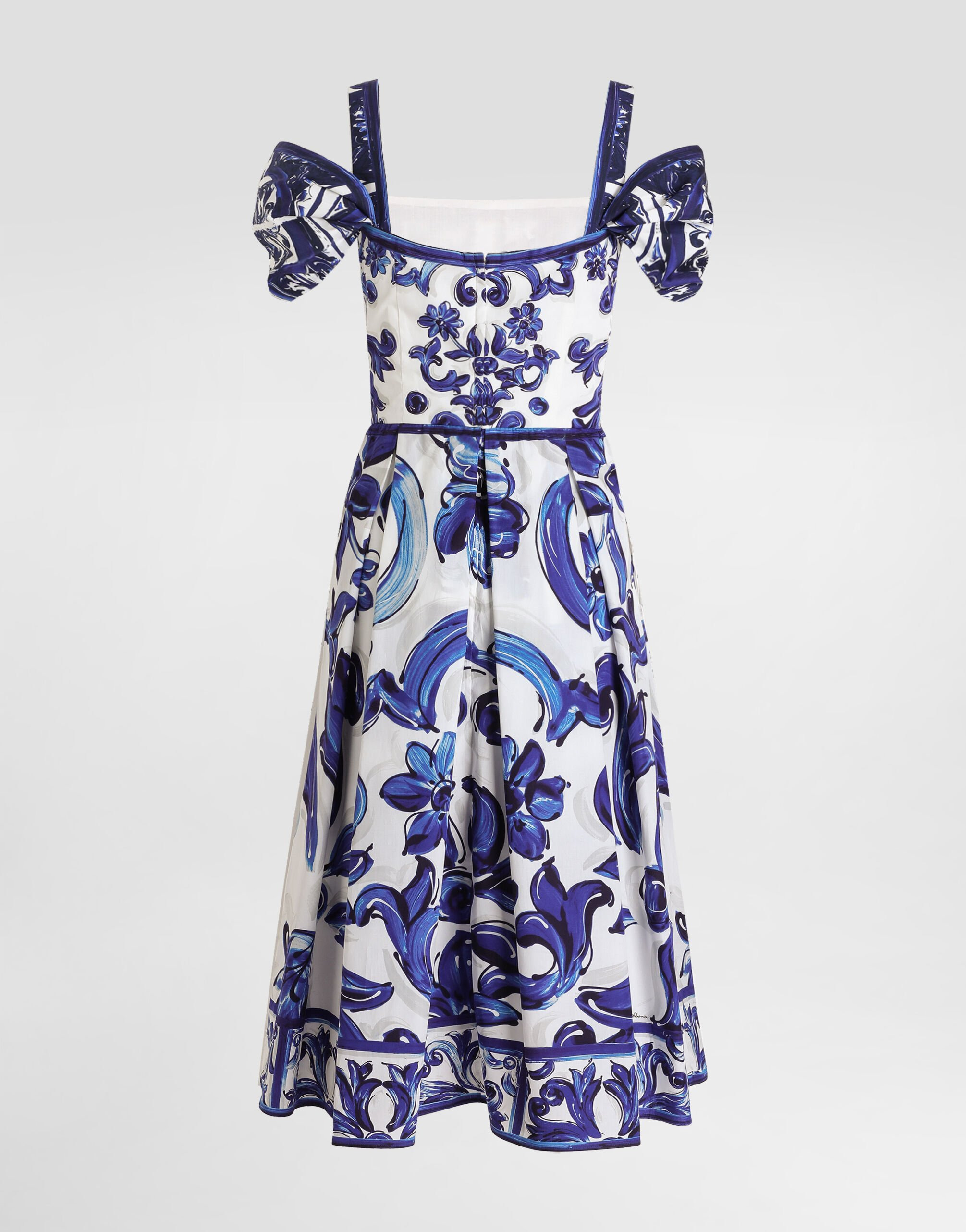 Majolica-print short poplin dress - 2