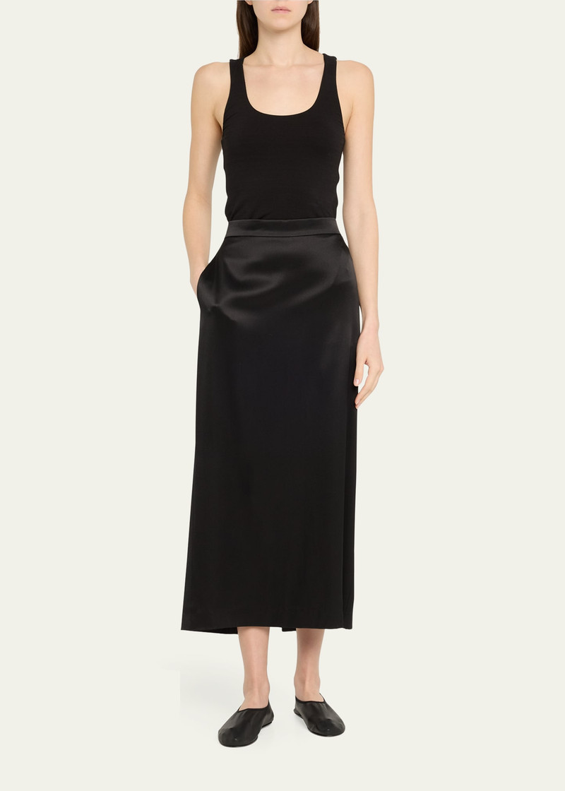 HEIRLOME Lexi Straight Silk Satin Skirt outlook