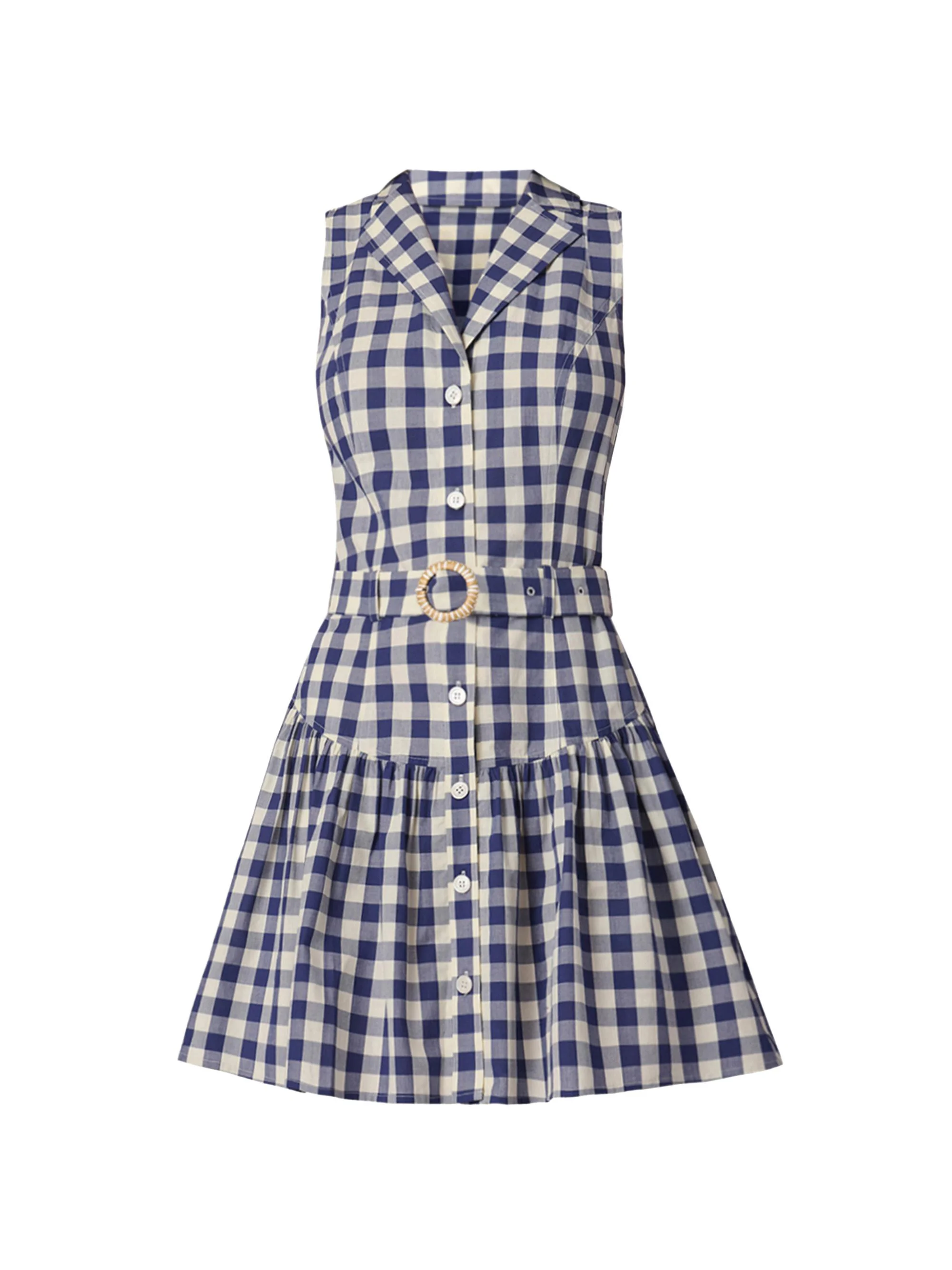 Women's Natalila Gingham Mini Shirtdress - Navy Optic - 1