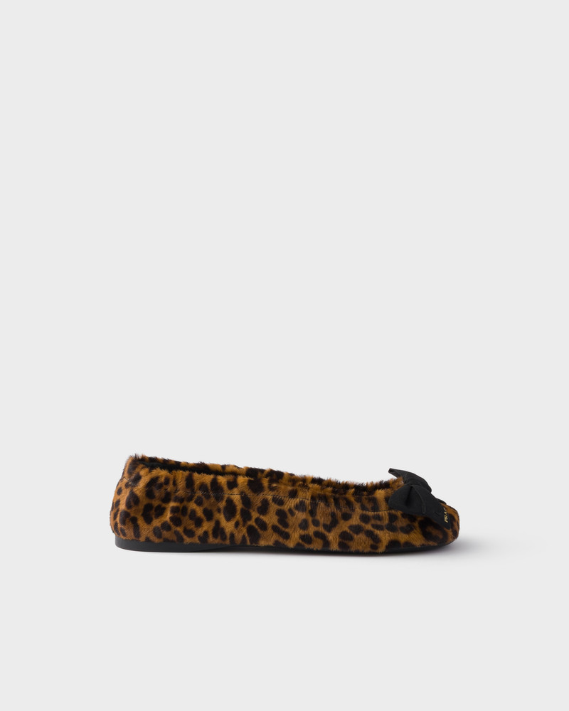 Printed leather ballerinas with bow 2