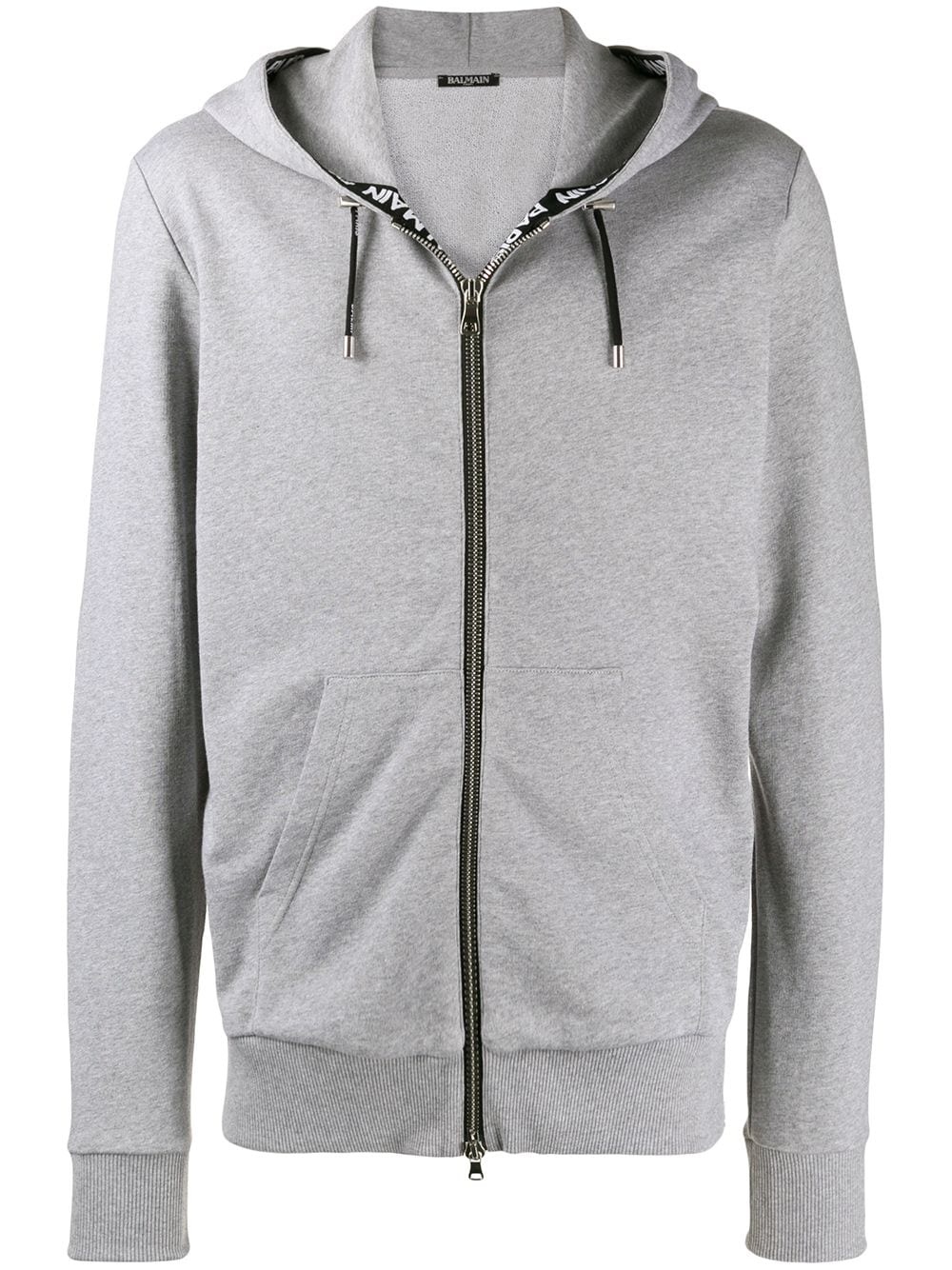 embossed logo zip hoodie - 1