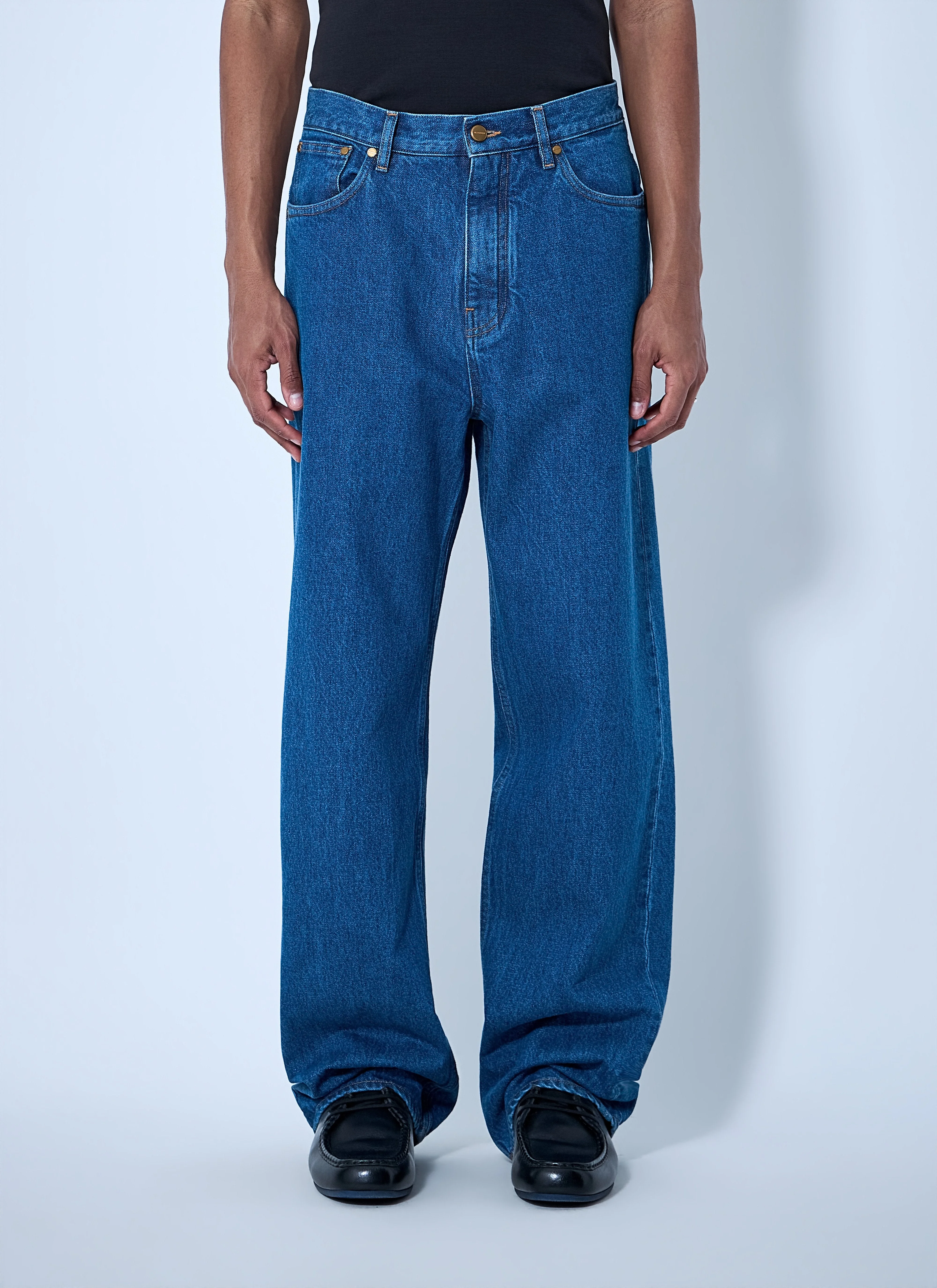 Jil Sander Men Wide-Leg Denim Jeans - 1