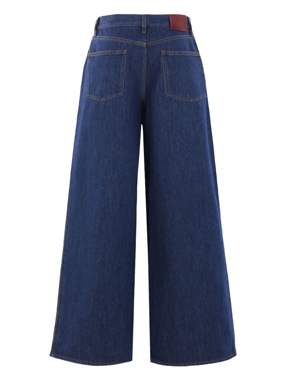 wide-leg cotton jeans - 2