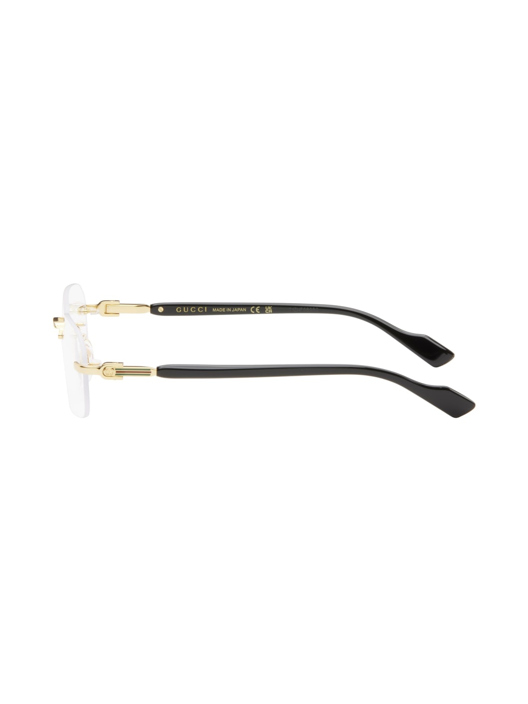 Gold & Black Rimless Rectangle Glasses - 3