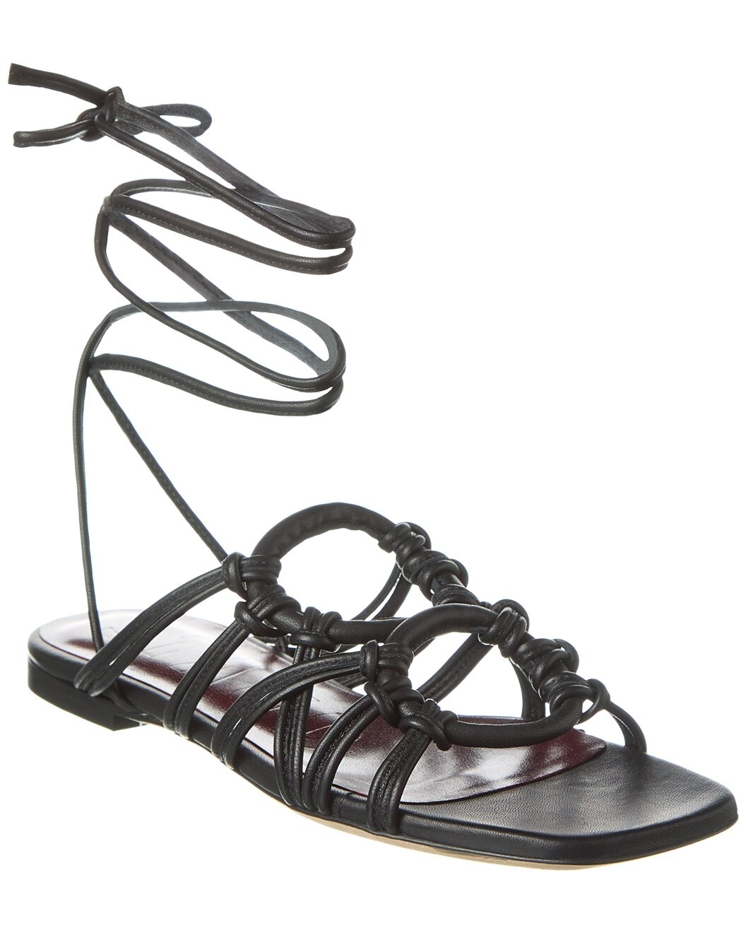 STAUD Adeline Lace-Up Leather Sandal - 1