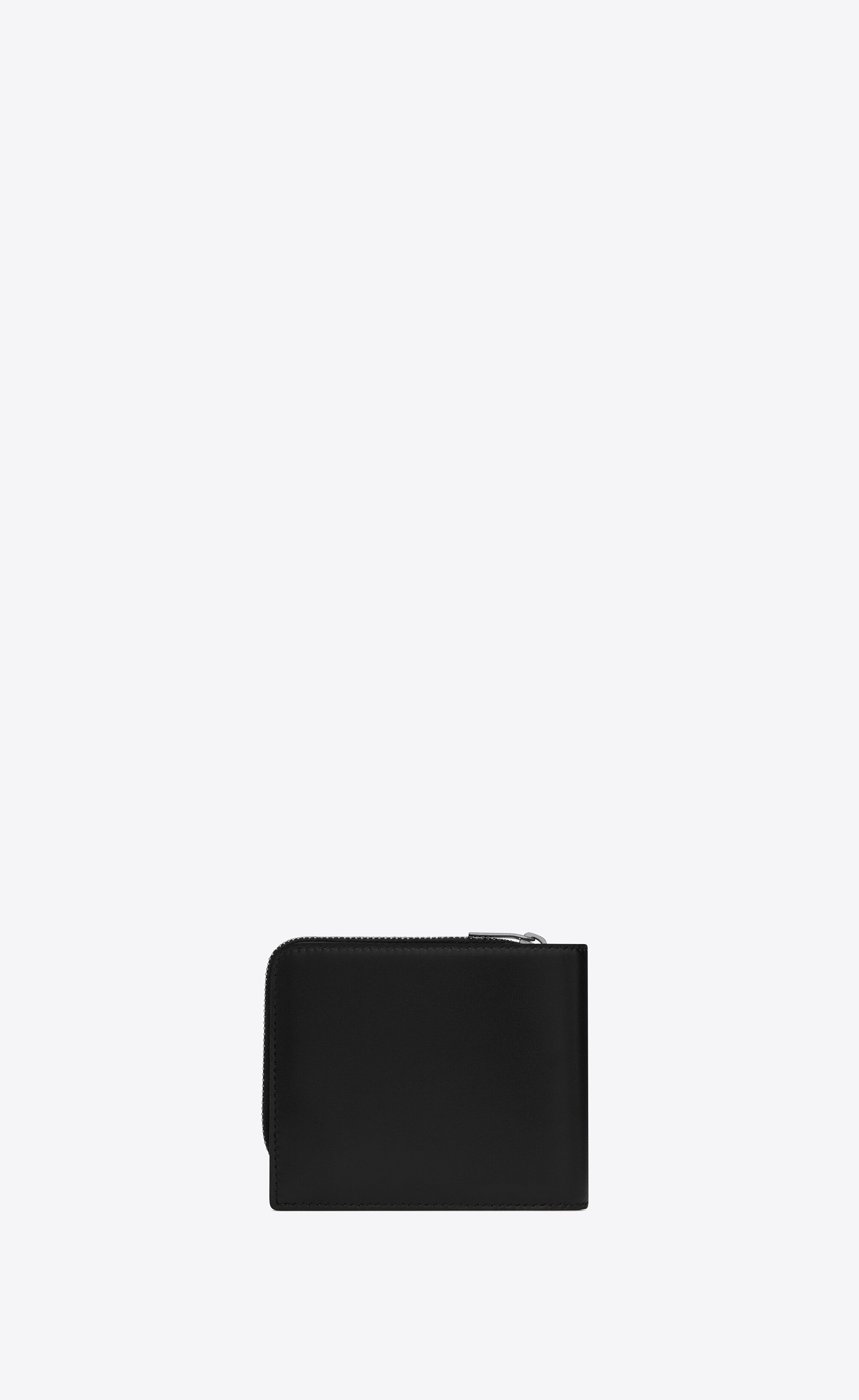 tiny cassandre east/west zip-around wallet in matte leather - 2