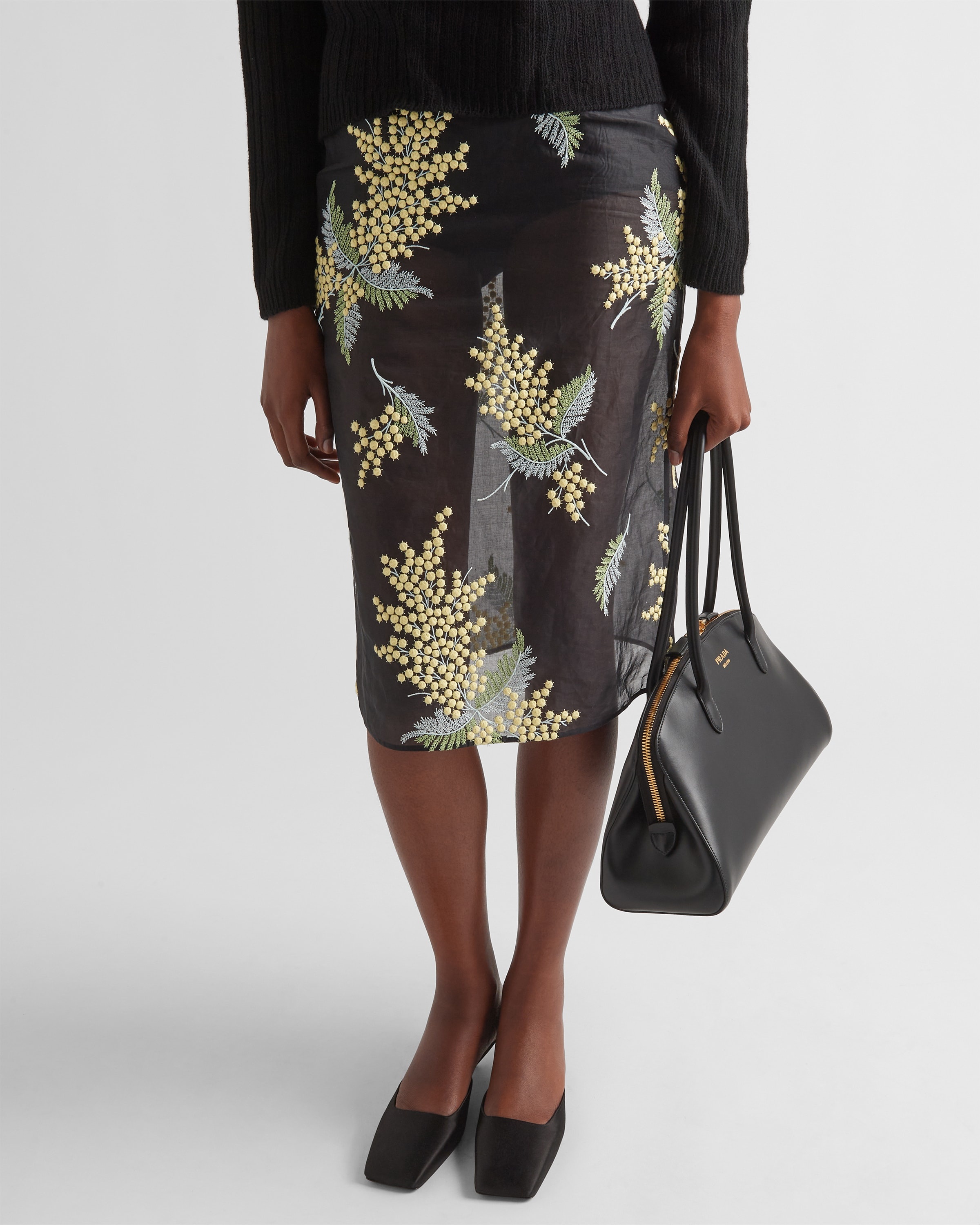 Embroidered organza midi-skirt - 4