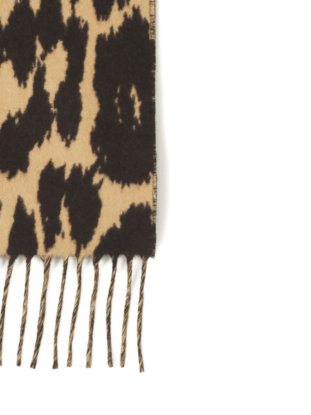leopard-print fringed scarf - 2