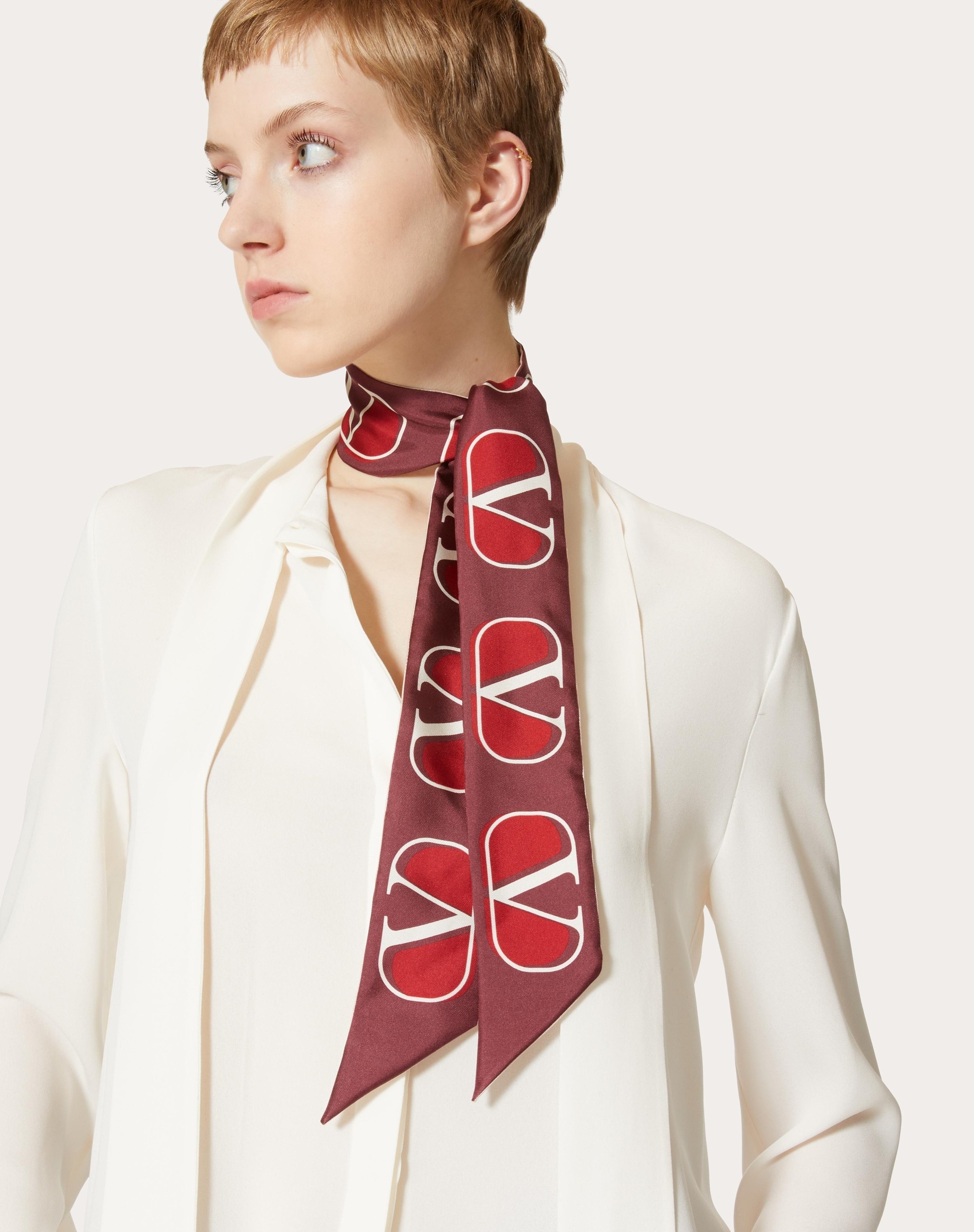 VLOGO SIGNATURE SILK BANDEAU SCARF - 4