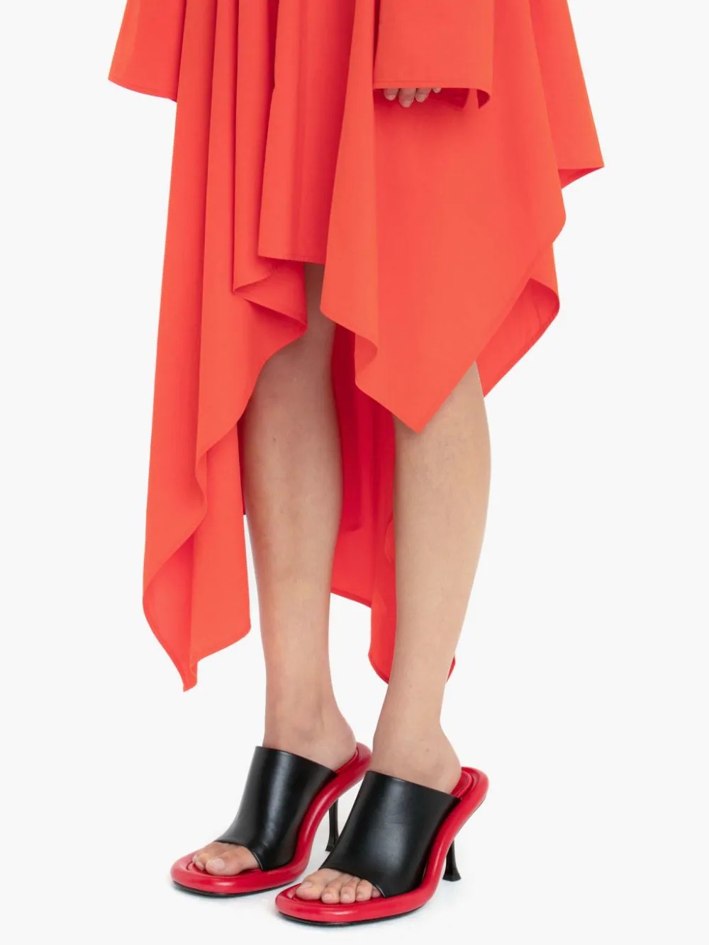 SLIT DETAIL ASYMMETRIC V NECK DRESS - 5