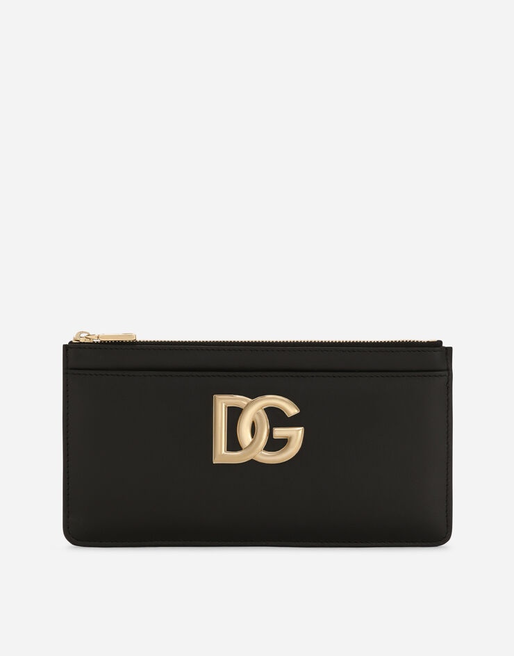 Large calfskin card holder with DG logo - 1