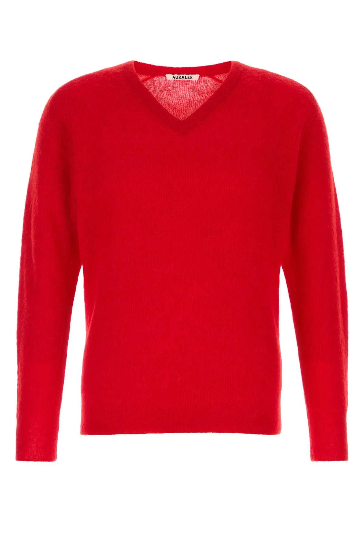 Auralee Men Red Alpaca Blend Sweater - 1
