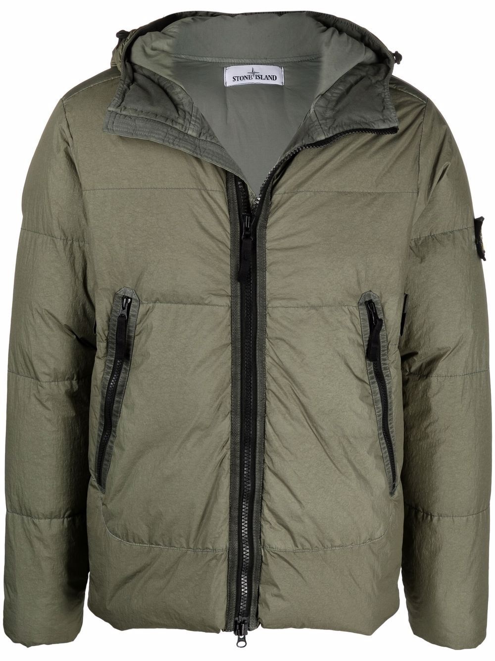 padded down hooded jacket - 1