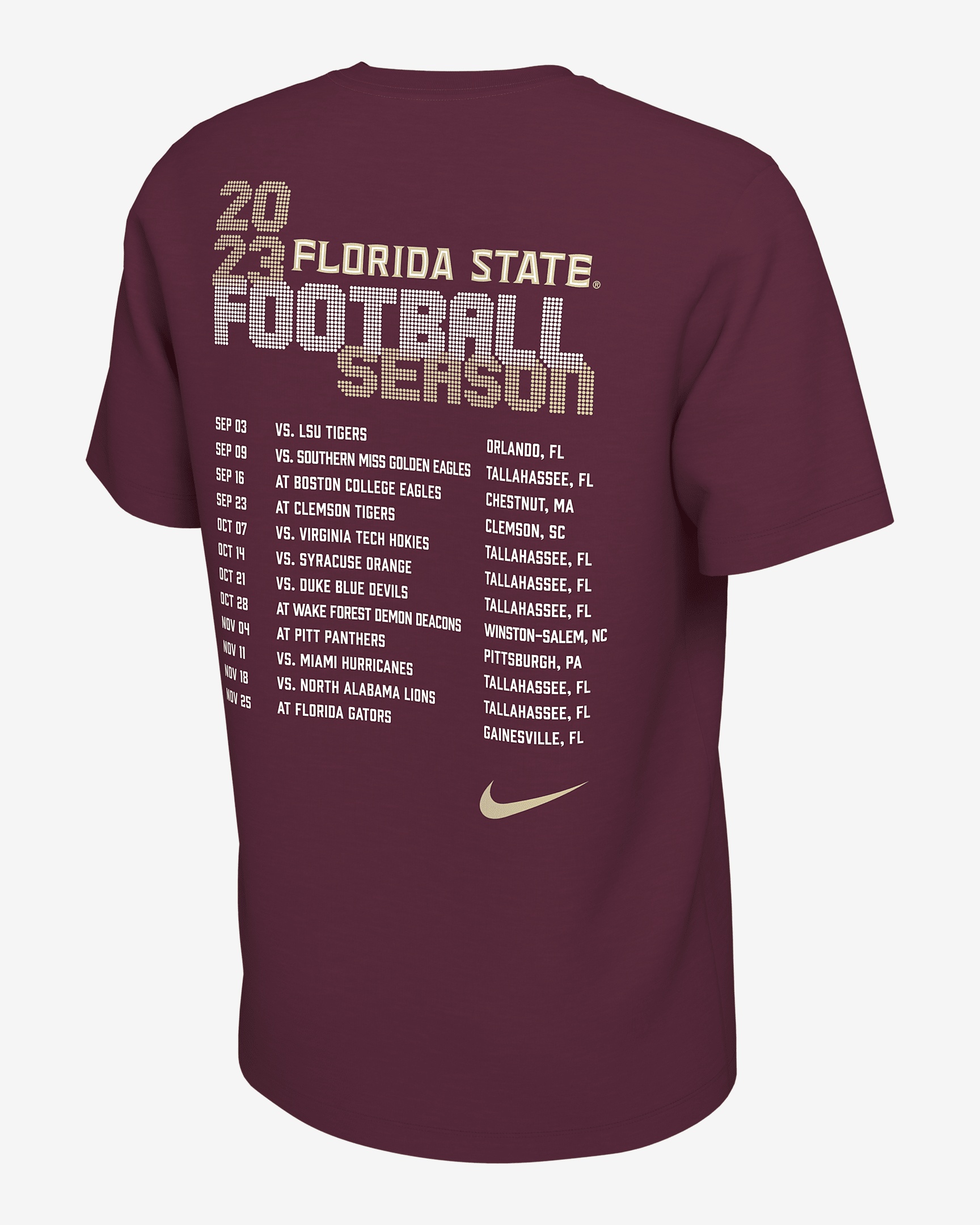 Florida State Schedule Nike Men's College T-Shirt - 2