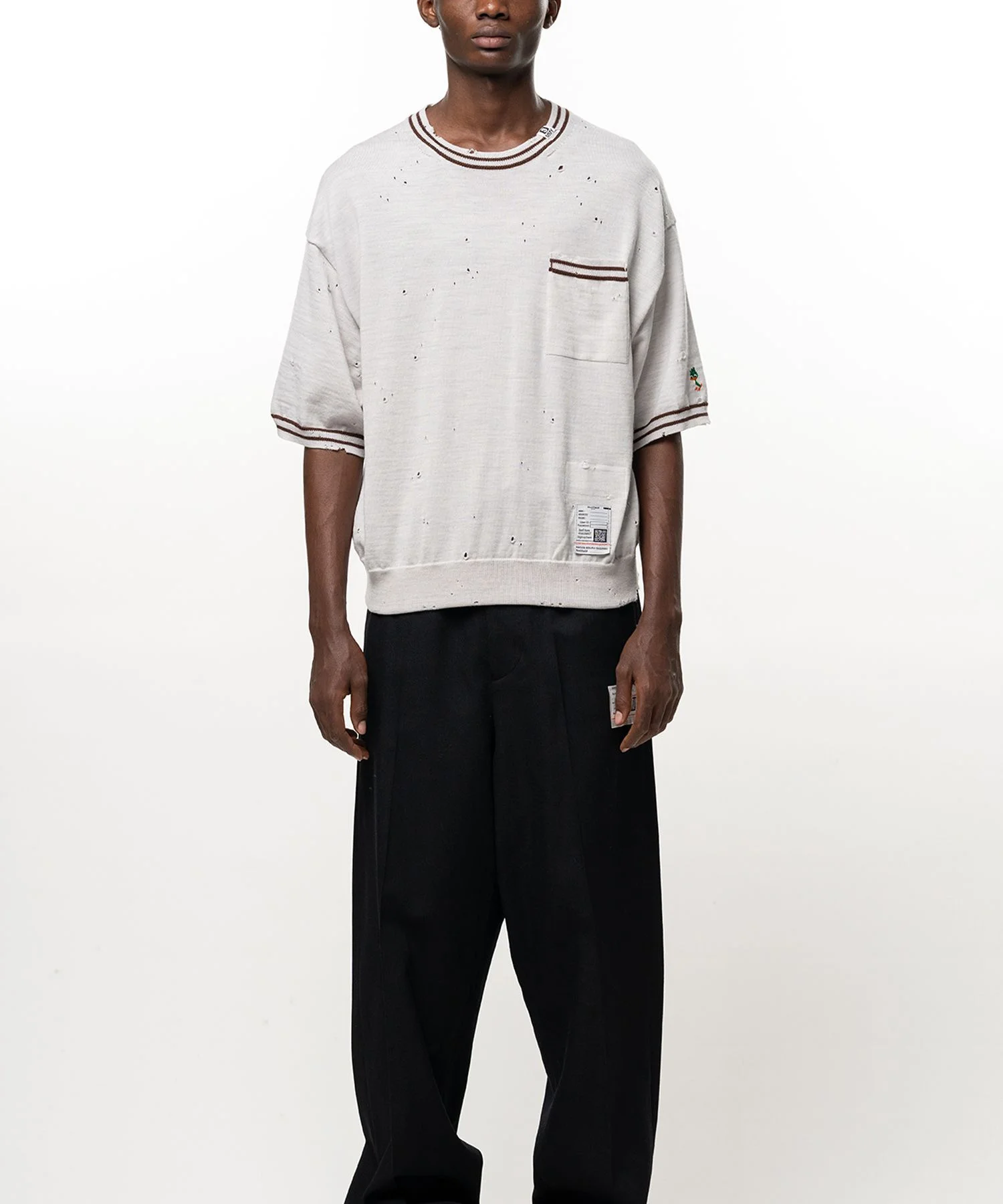 Distressed Knit T-shirt - 1