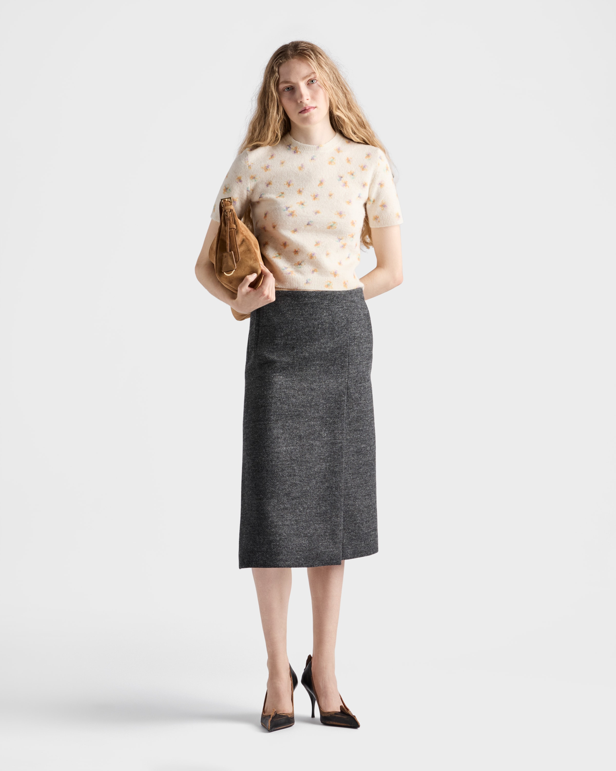 Floral print wool crew-neck sweater - 2