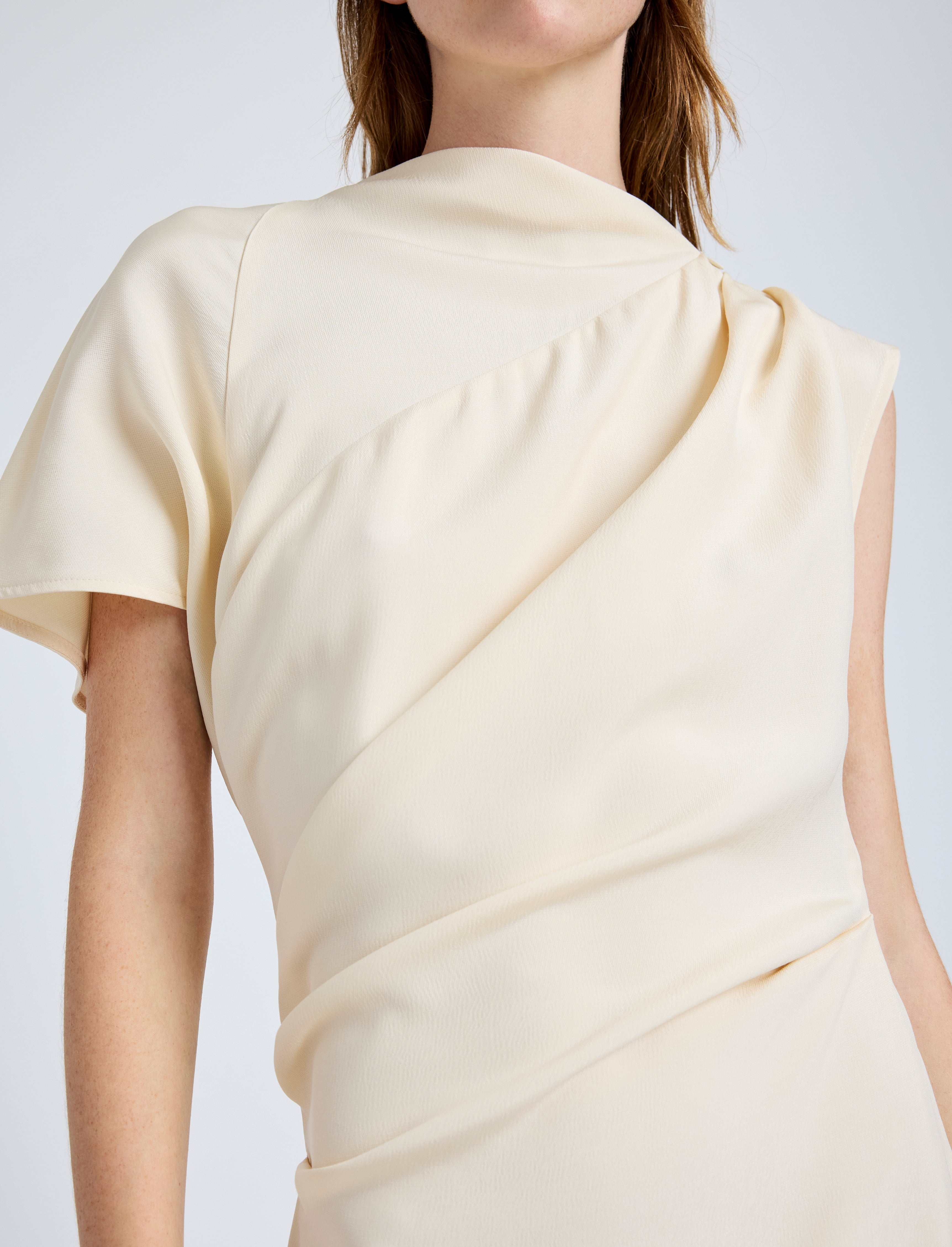 Hallie Dress in Hammered Viscose - 5