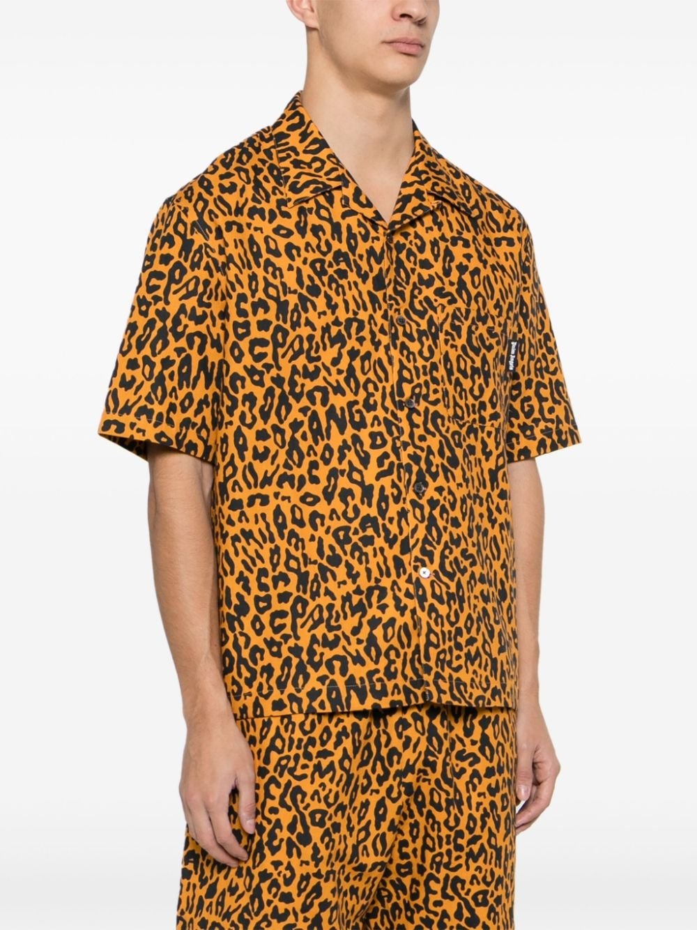 Palm Angels Cheetah Bowling Shirt Orange - 3