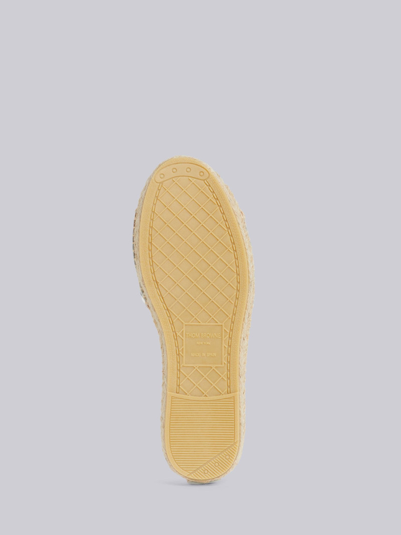 Grey And White Vitello Calf Leather Tassel Espadrille Loafer Sandal 5