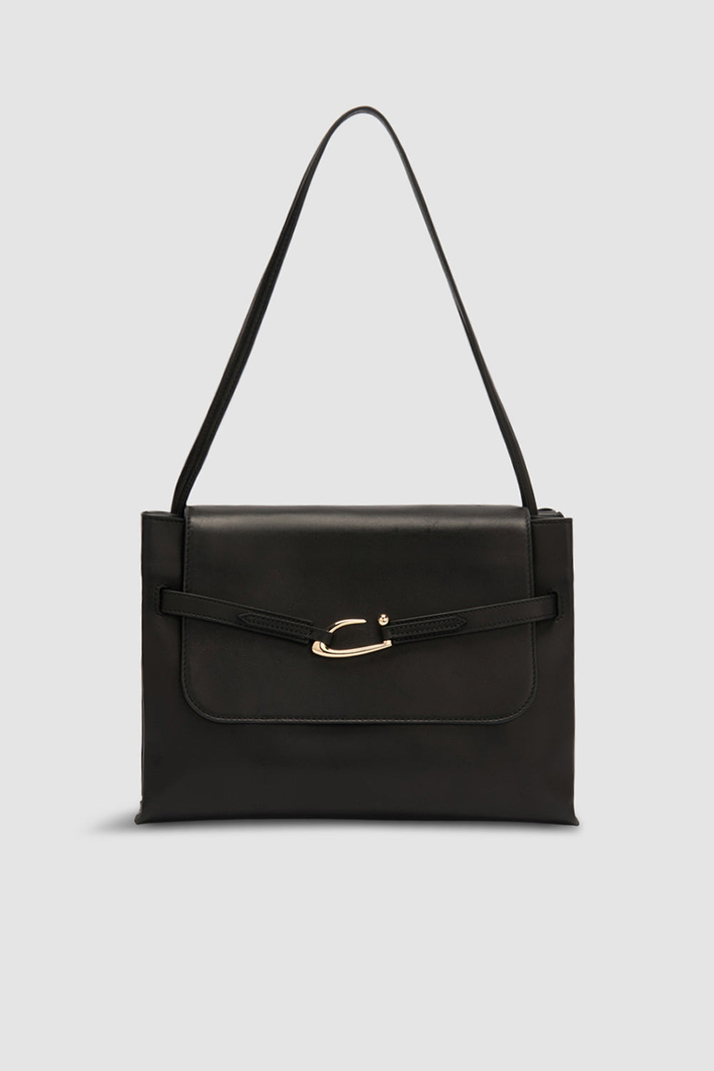 Cora Black Nappa Leather Shoulder Bag - 1