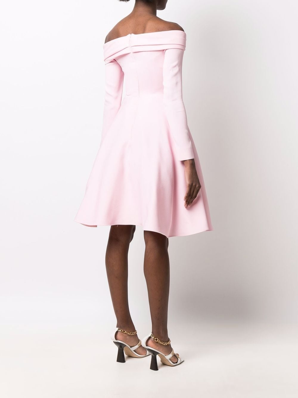 off-shoulder button-detail dress - 4