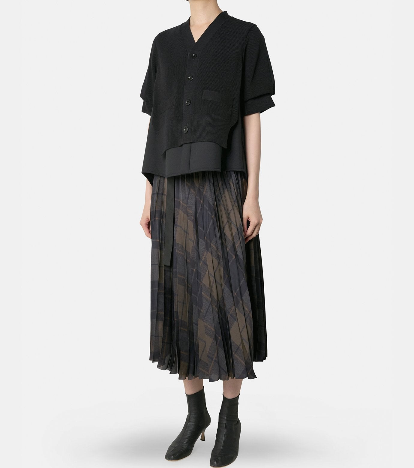 Suiting Mix Knit Cardigan - 4