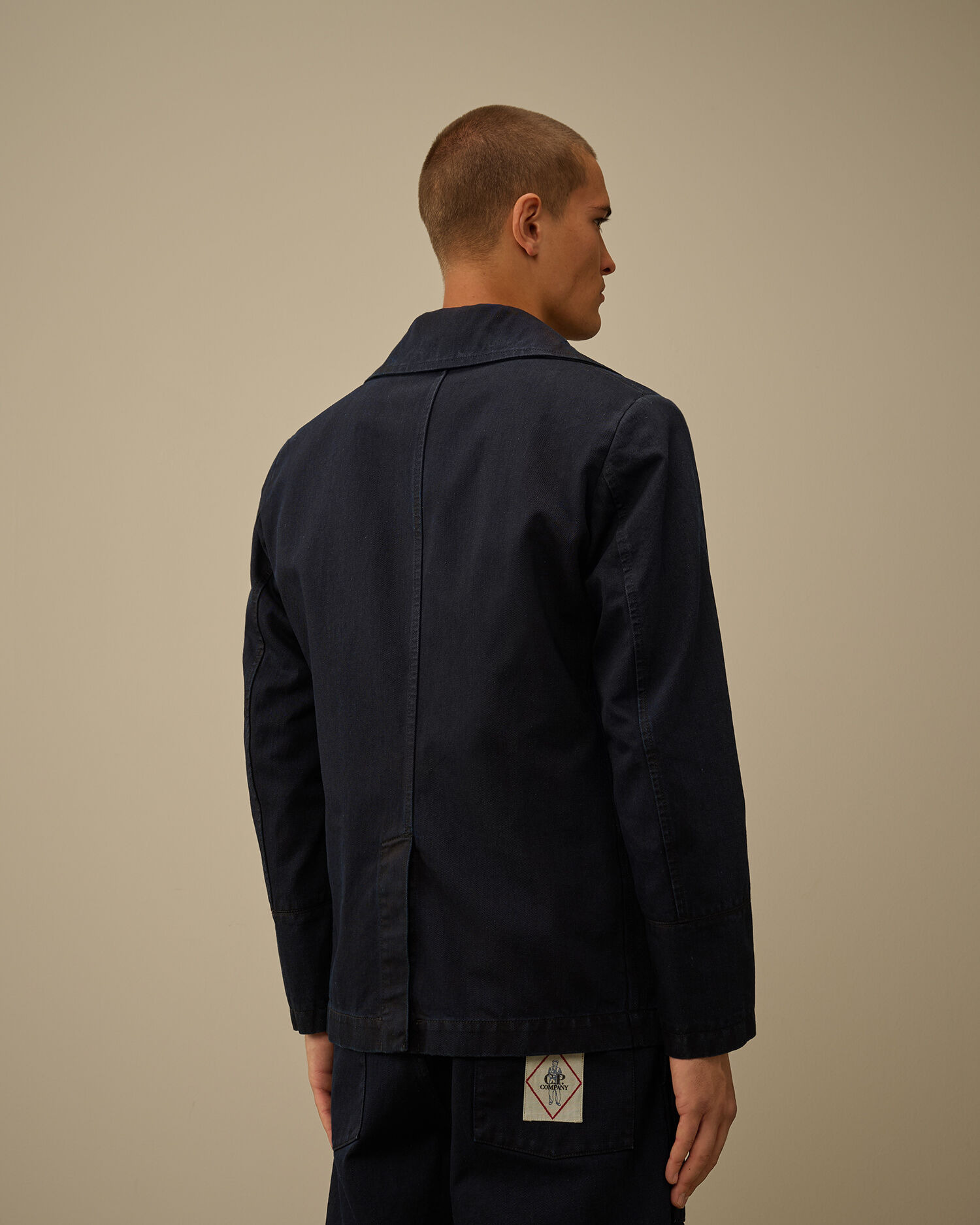 3/4 Plated Denim Pea Coat - 4