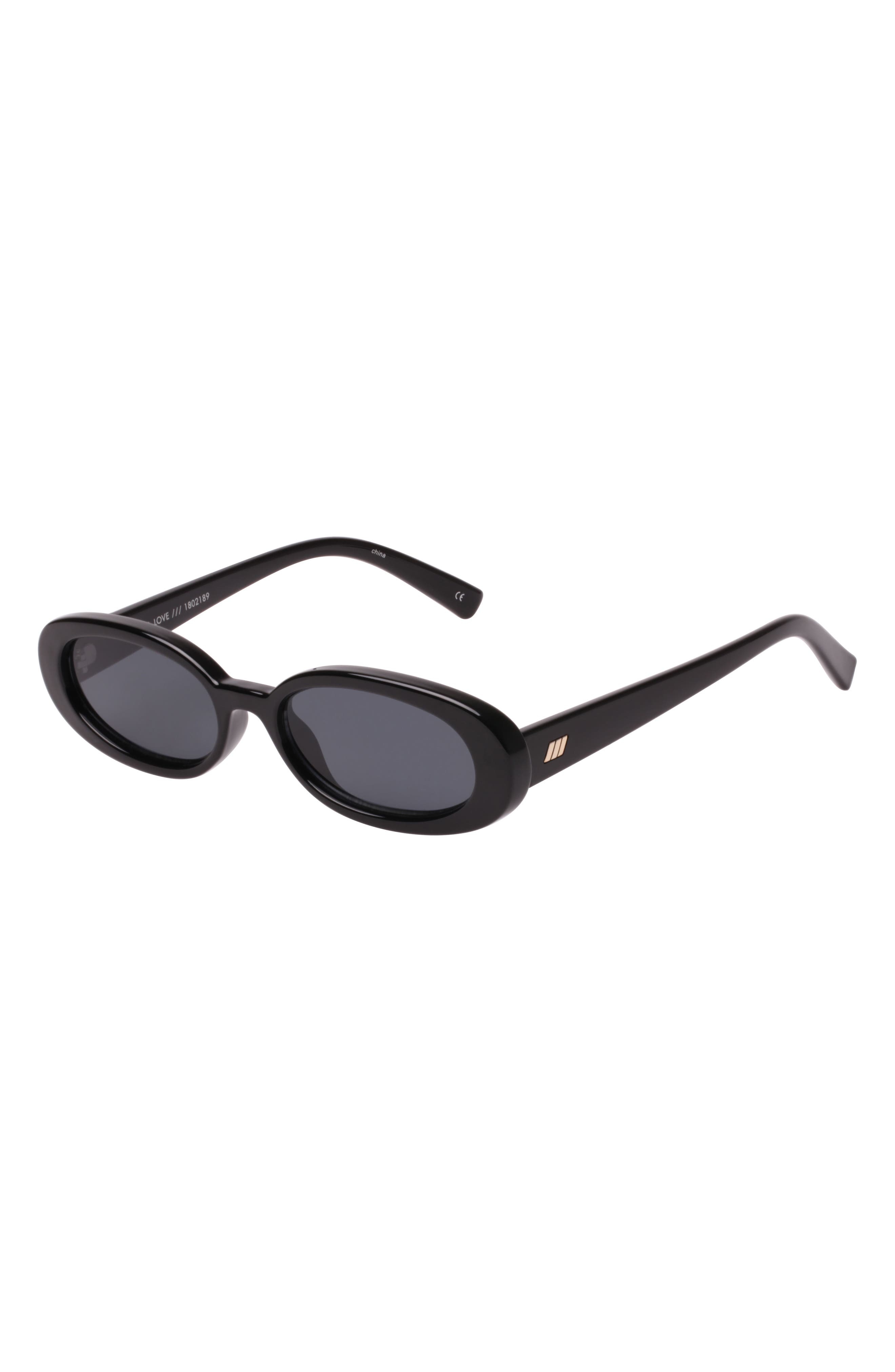 Le Specs Outta Love 51mm Oval Sunglasses in Black /Smoke Mono at Nordstrom - 9
