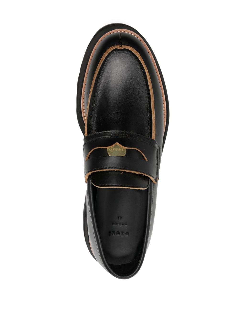 coin-detail leather loafers - 4
