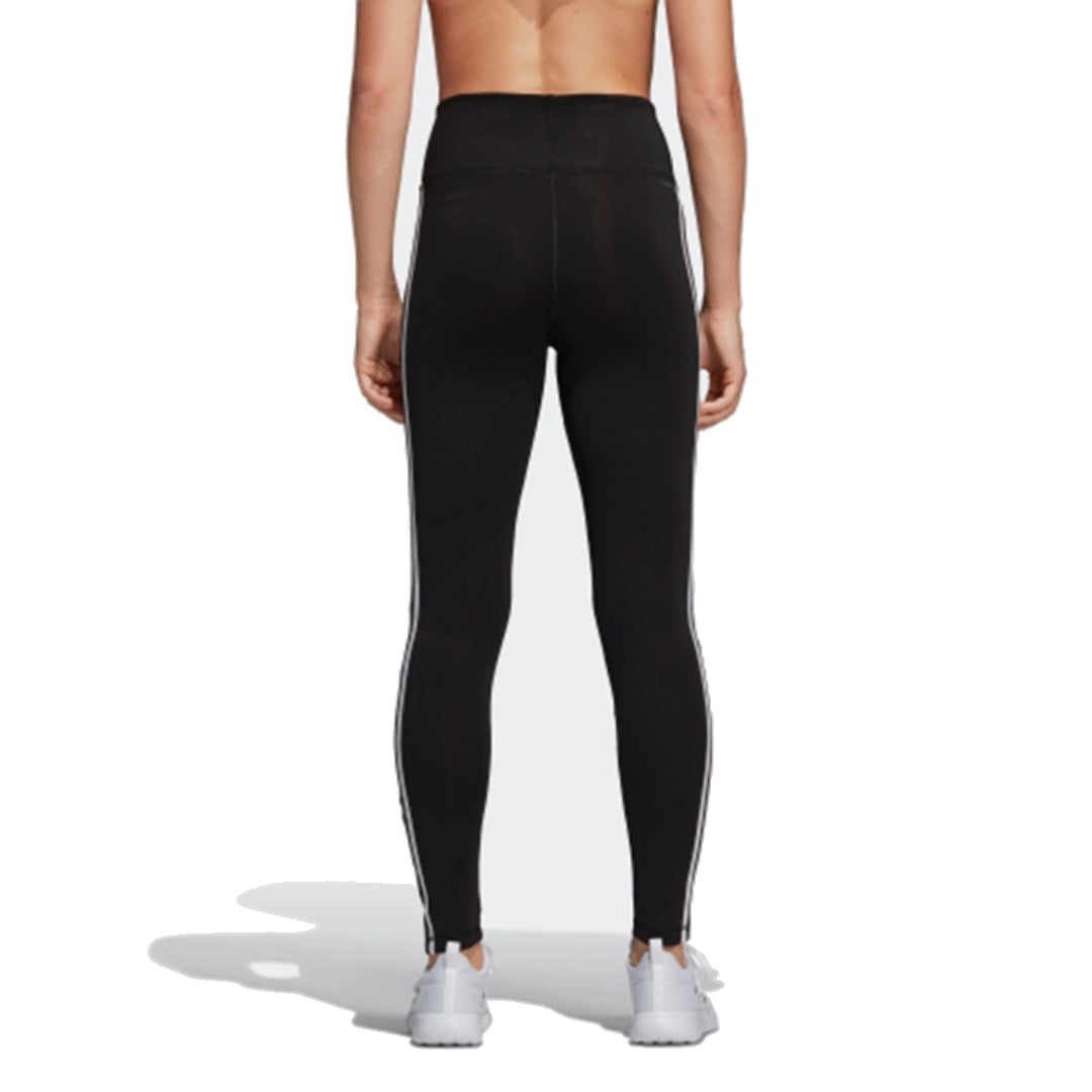 (WMNS) adidas Designed 2 Move 3-Stripes High-Rise Long Tights Asia Sizing 'Black White' DU2040 - 3