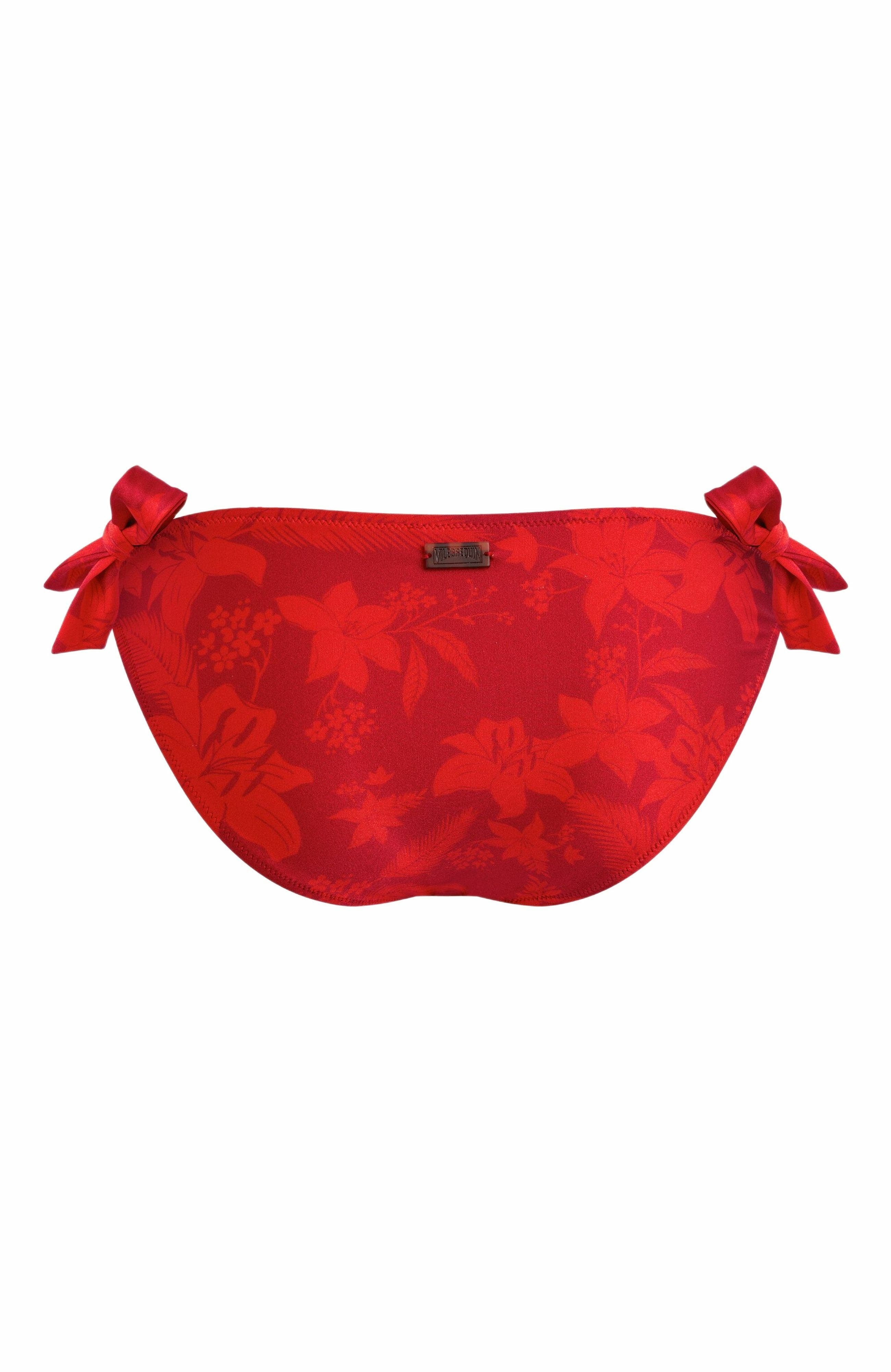 Vilebrequin Women's Flower Power Side Tie Bikini Bottom in Lipstick at Nordstrom - 3