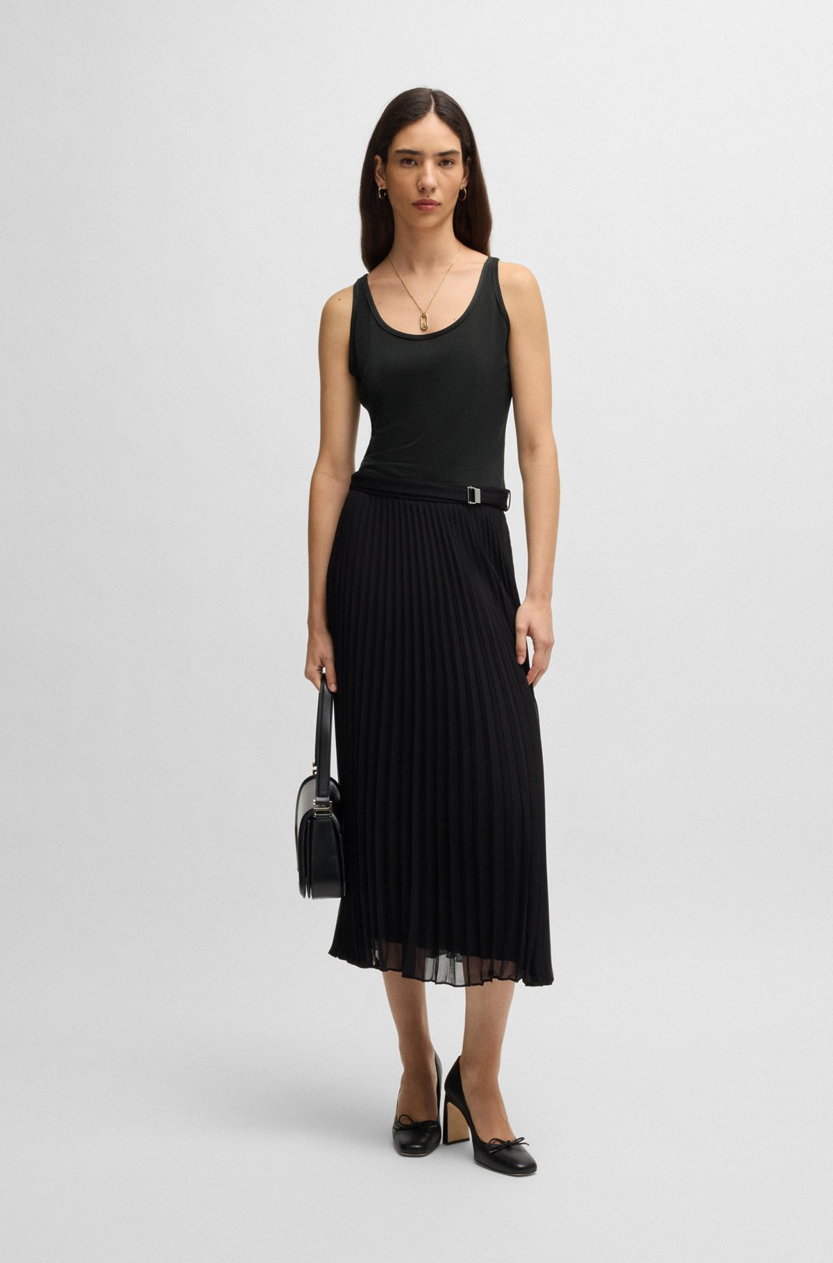 SHEER TANK TOP WITH RIBBED STRUCTURE - 3