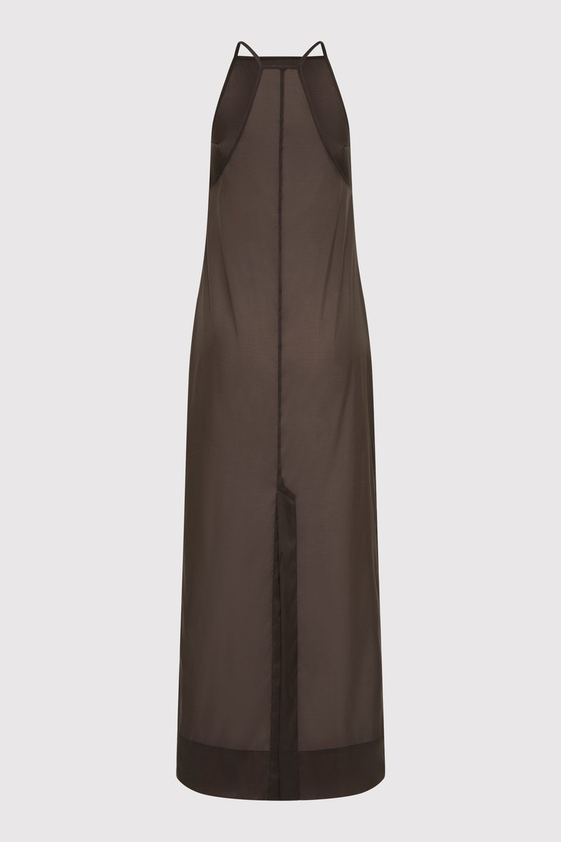 ST. AGNI Transparent Column Dress - Black Olive outlook