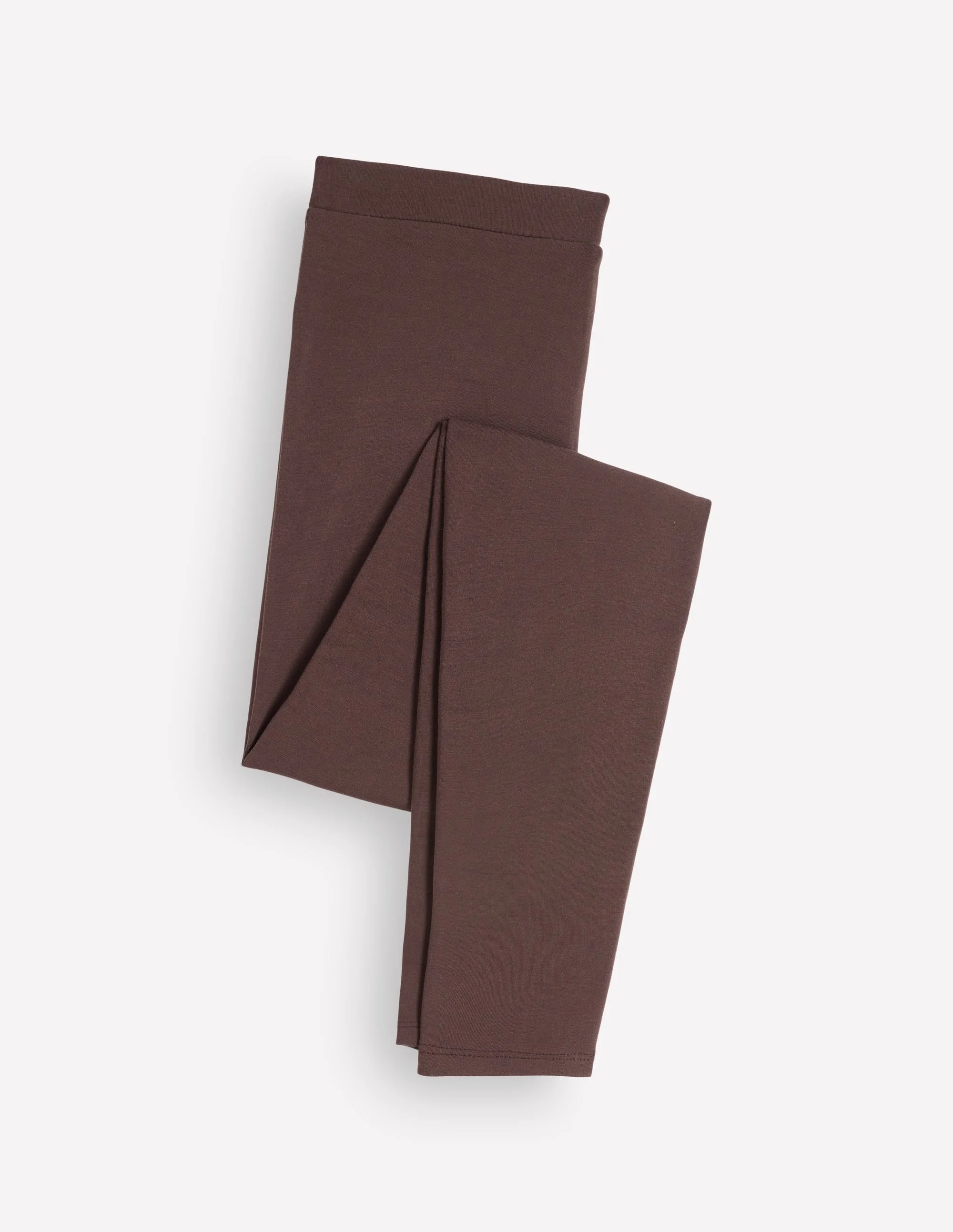 High Rise Jersey Leggings-Bitter Chocolate - 1