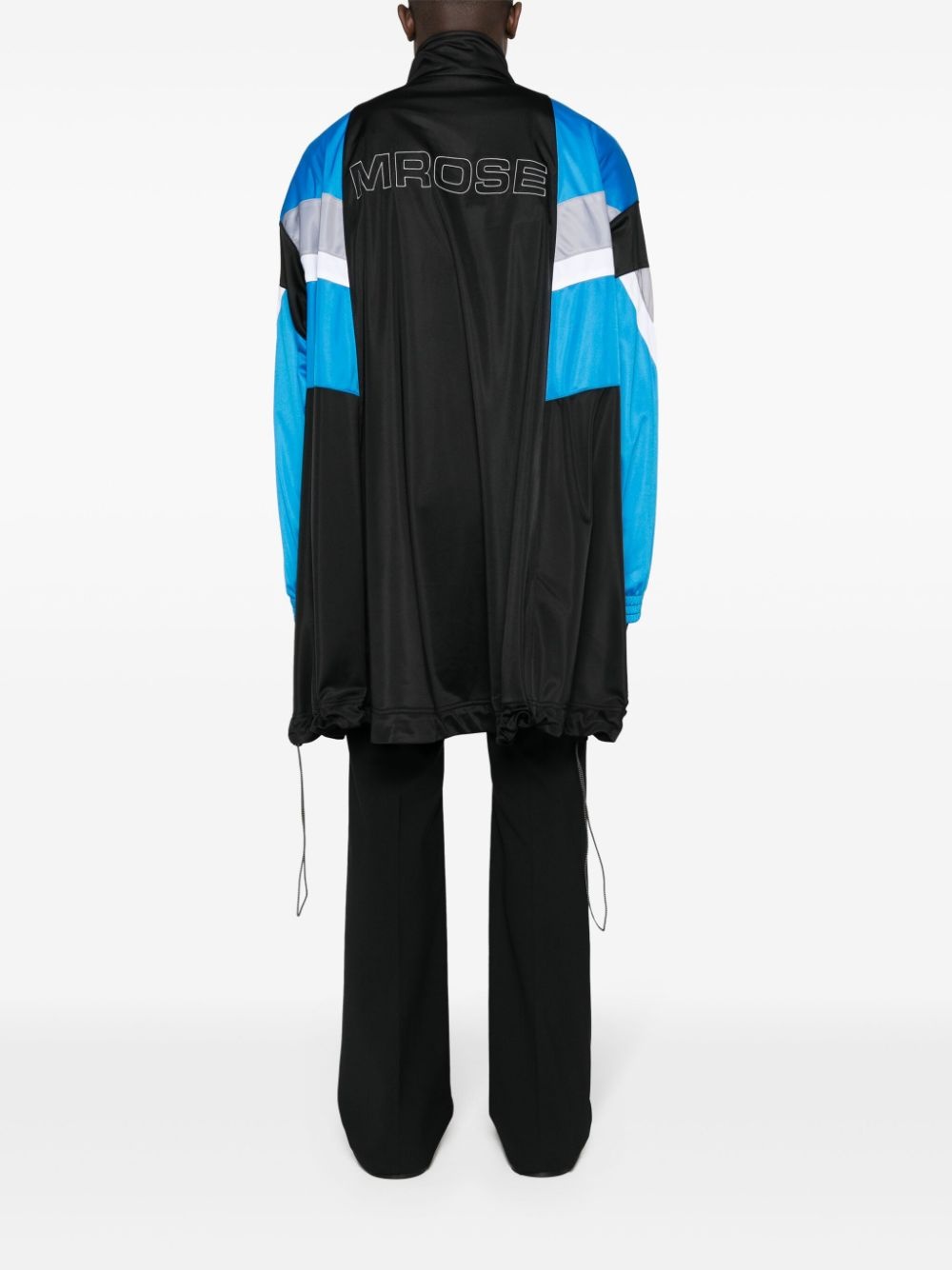 logo-embroidered colourblock coat - 4