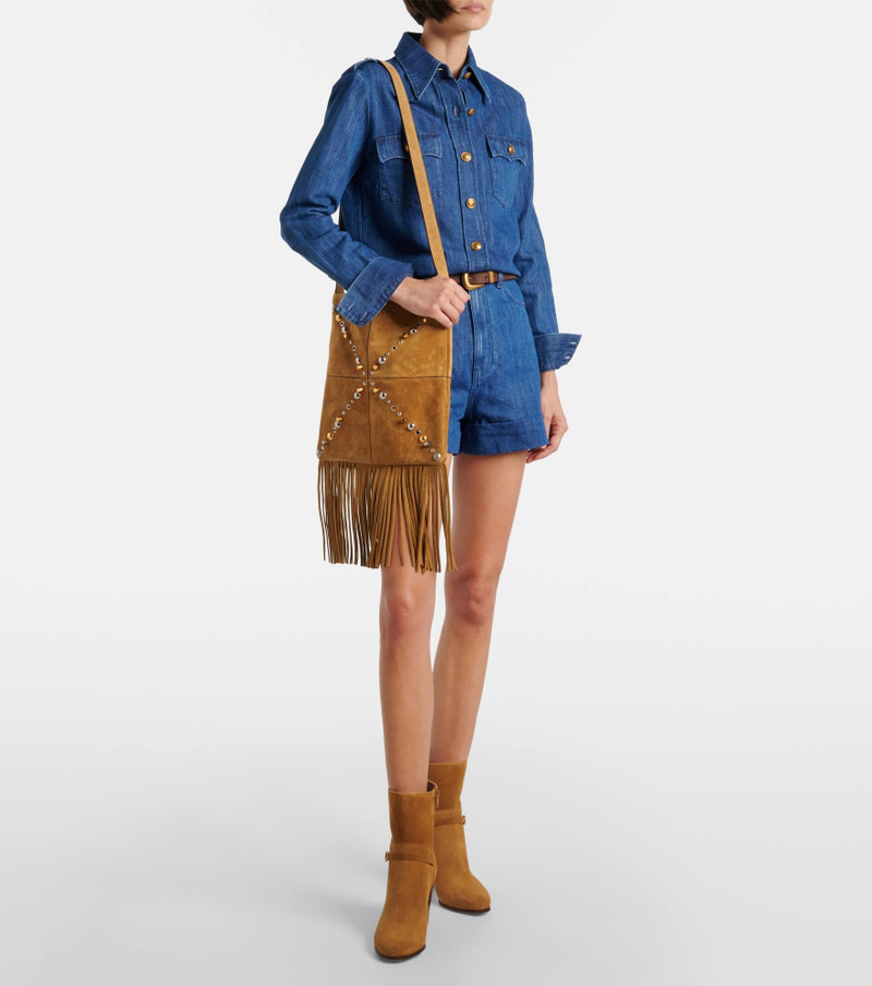 Valentino Nellcôte Medium suede shoulder bag outlook