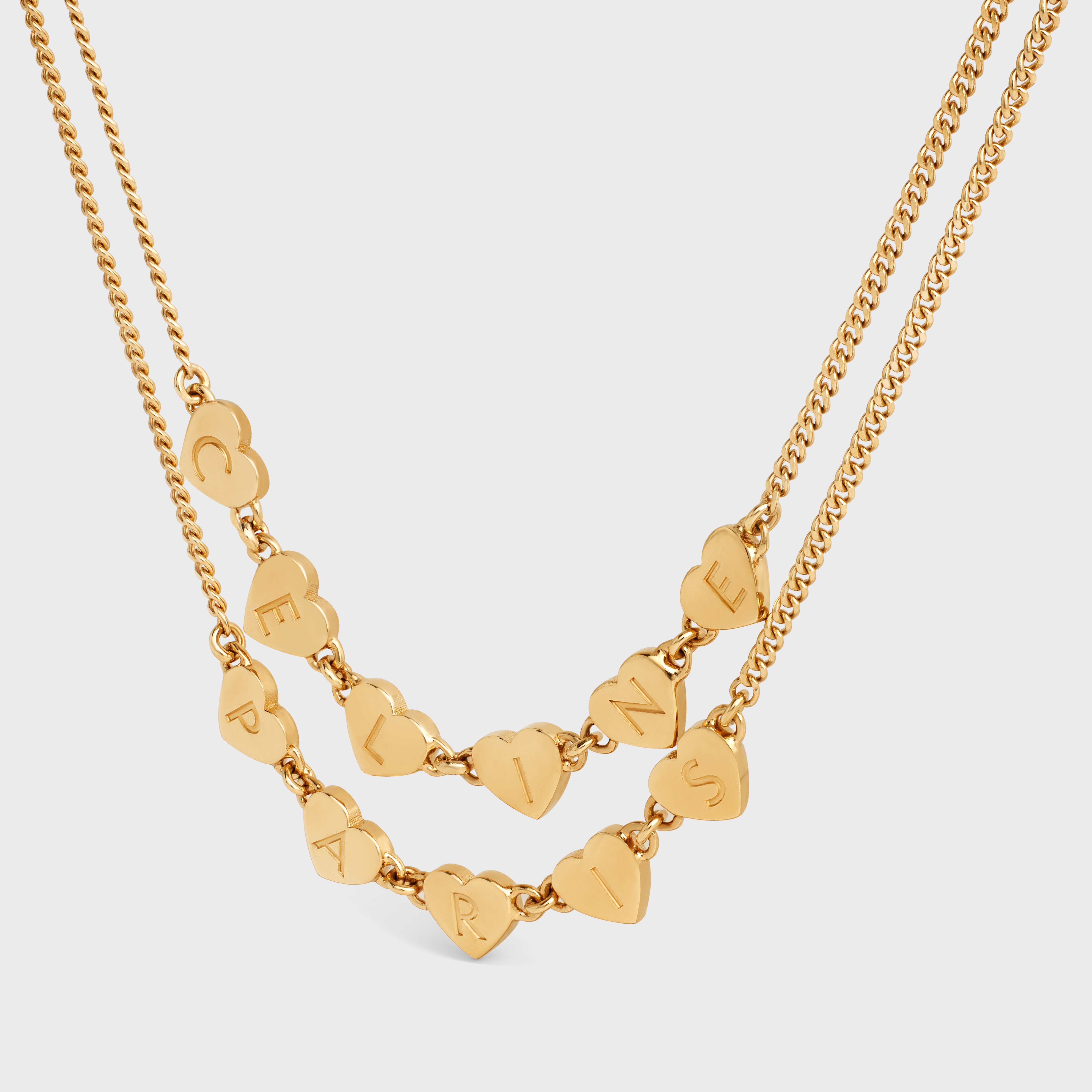 Cœur Celine Double Necklace in Brass with Gold Finish - 2