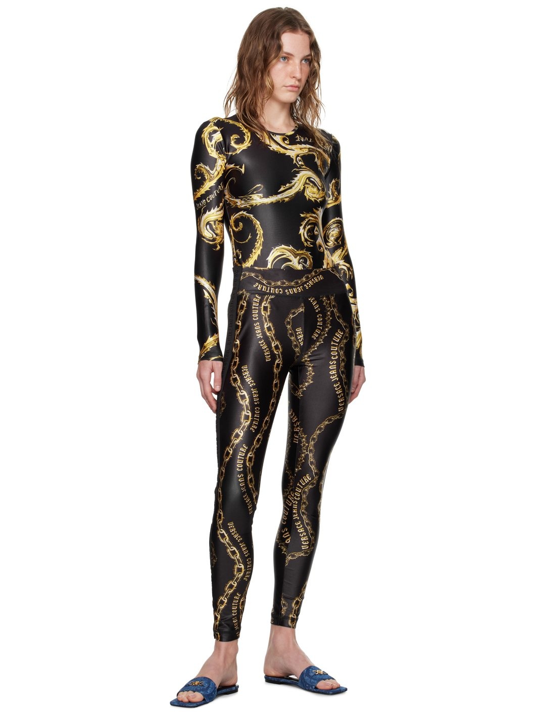 Black & Gold Chromo Couture Bodysuit - 5