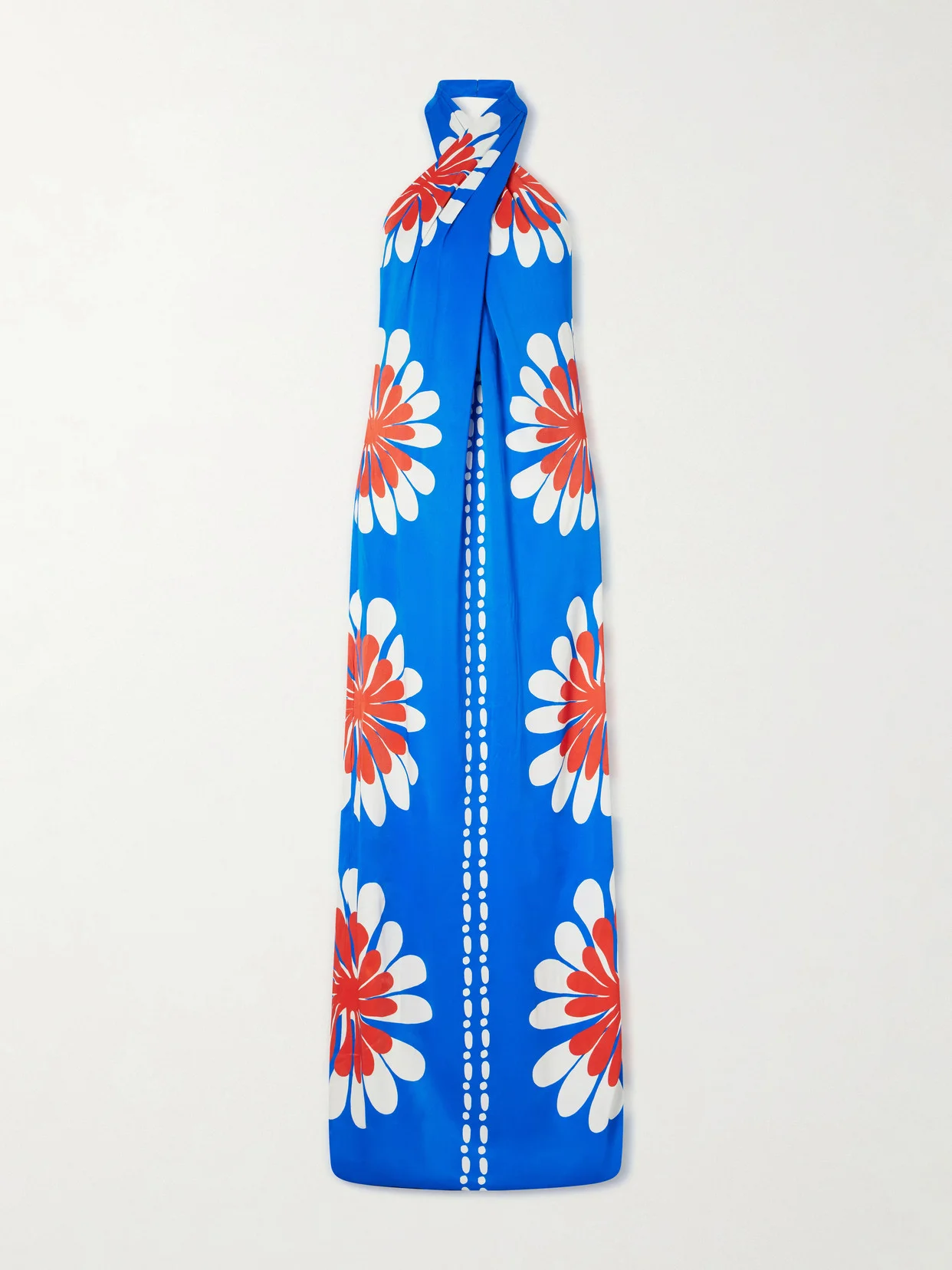 Oliviera Floral-print Satin Halterneck Maxi Dress - 1