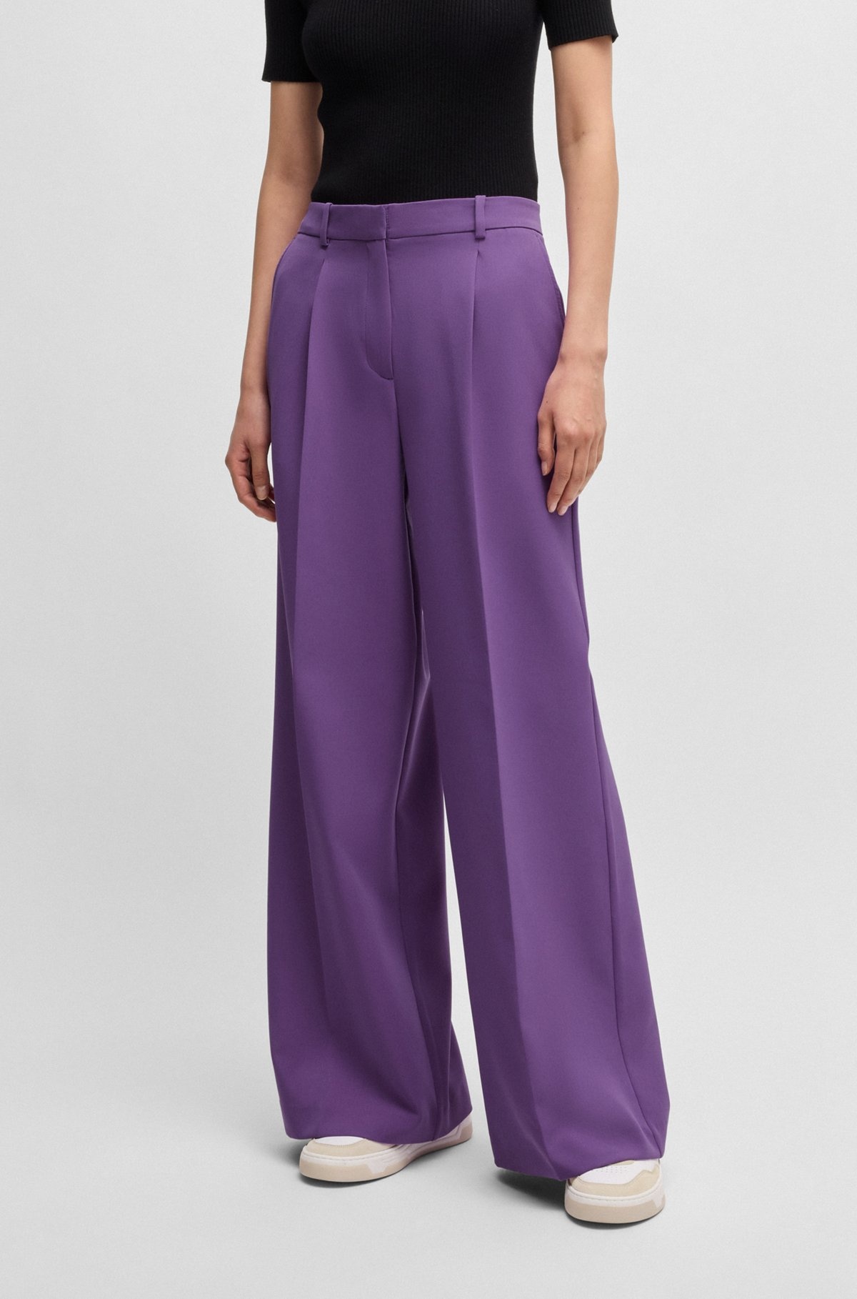 BOOT-LEG TROUSERS IN STRETCH FABRIC - 2