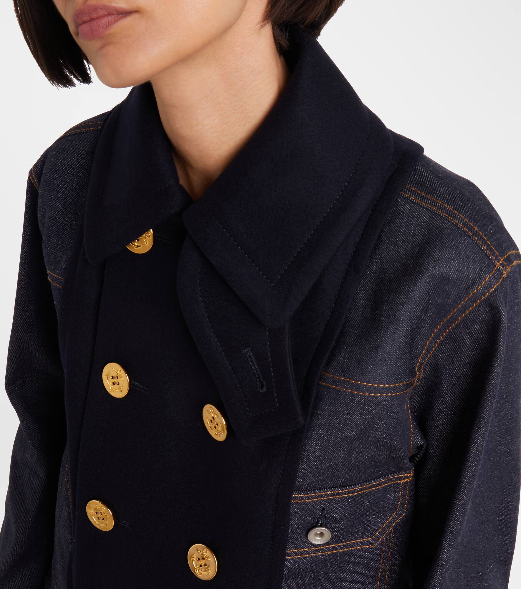 Paneled denim jacket - 4
